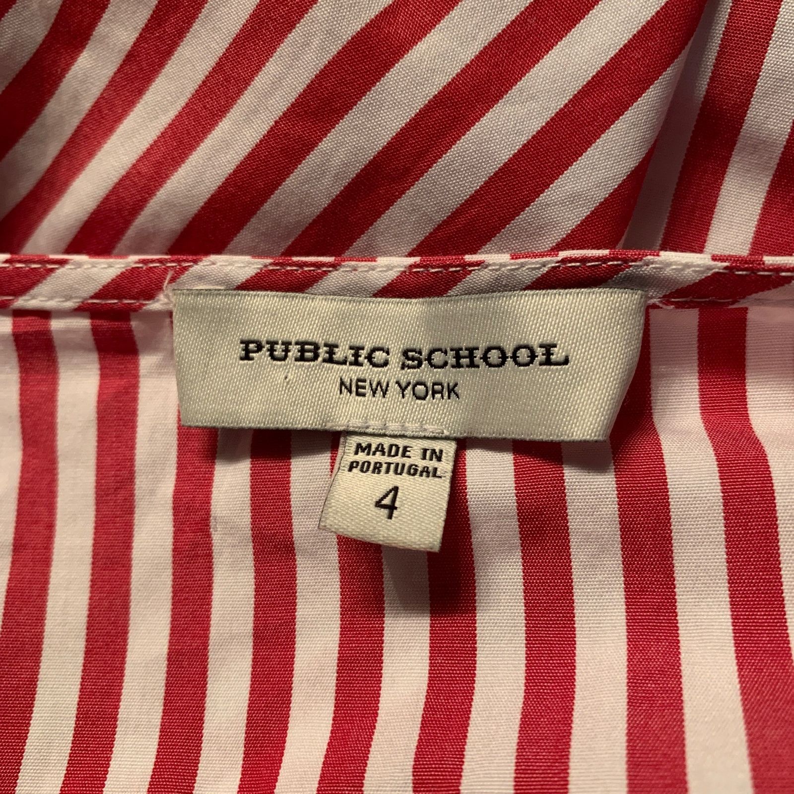 Public School Public School New York Women's Sz 4 Blouse White-Red Striped Size S / US 4 / IT 40 - 9 Thumbnail