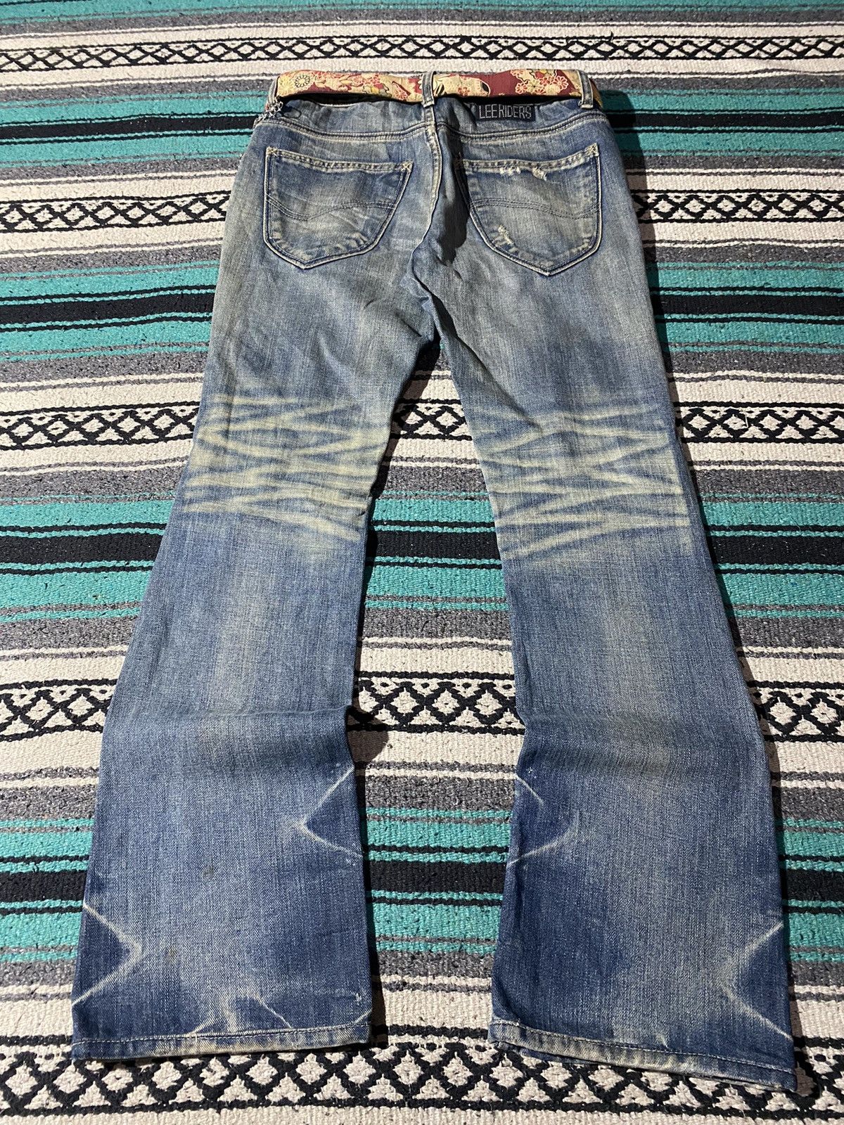 If Six Was Nine × Japanese Brand × Le Grande Bleu (L.G.B.) 2000s - LeeRiders Bushwackers Distressed Flare Denim Size US 32 / EU 48 - 6 Thumbnail