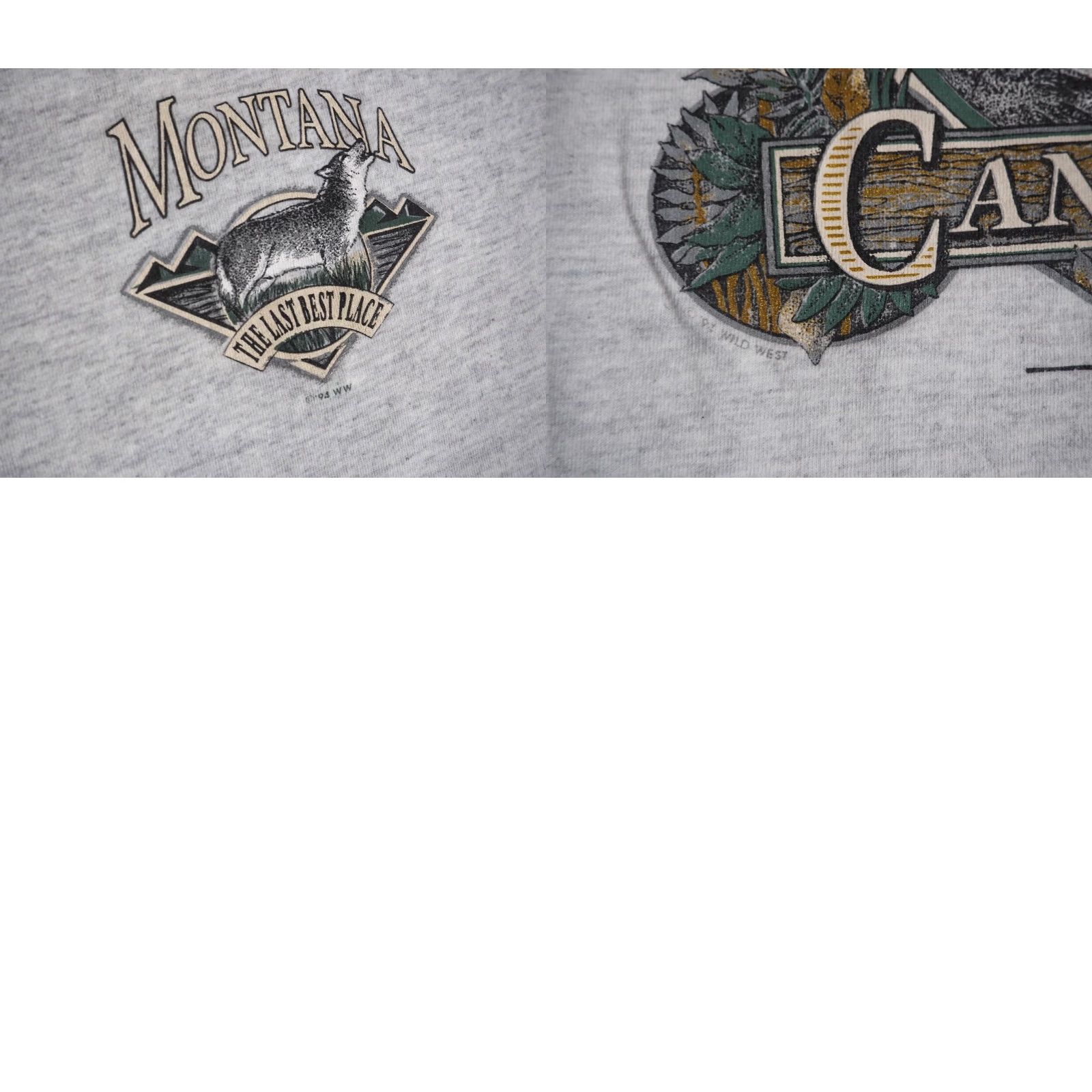 Jerzees VTG 90s Jerzees Canis Lupus Gray Wolf Nature Animal Montana Tee T-Shirt Mens L Size US L / EU 52-54 / 3 - 8 Thumbnail