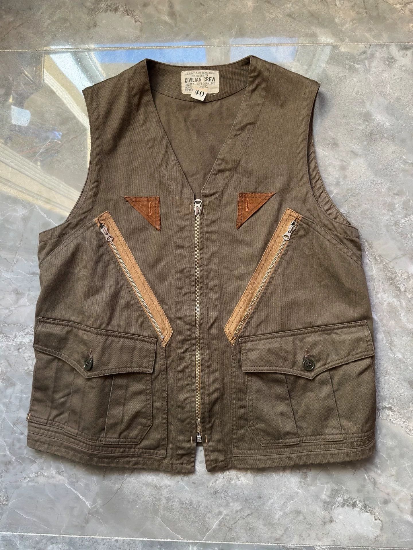 Freewheelers Freewheelers Flight Vest in Olive Green Size US XXS / EU 40 - 1 Thumbnail