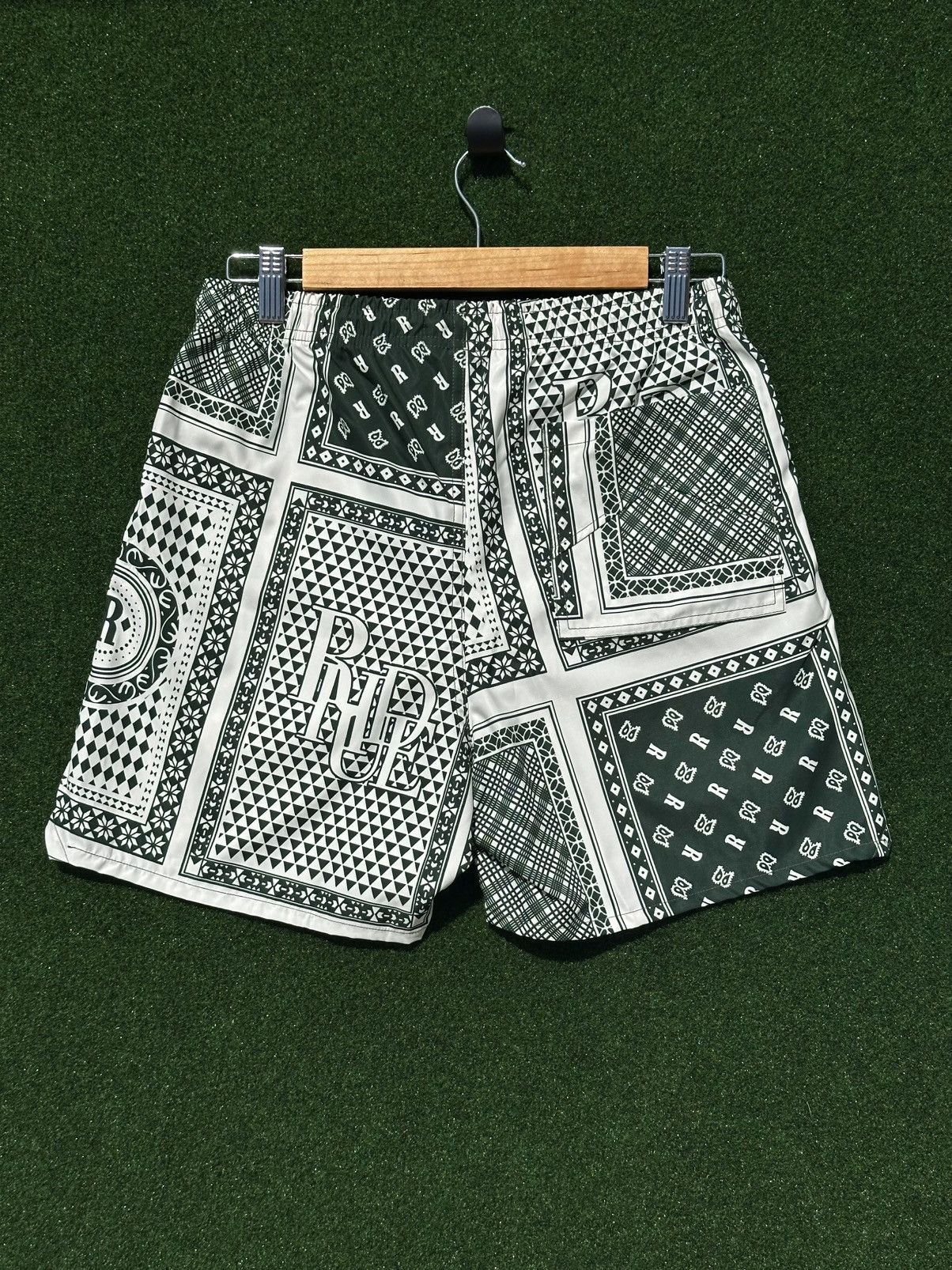 Rhude Rhude -Bandana Shorts/Swim Trunks Medium -Green & White-BNWT Size US 32 / EU 48 - 2 Thumbnail