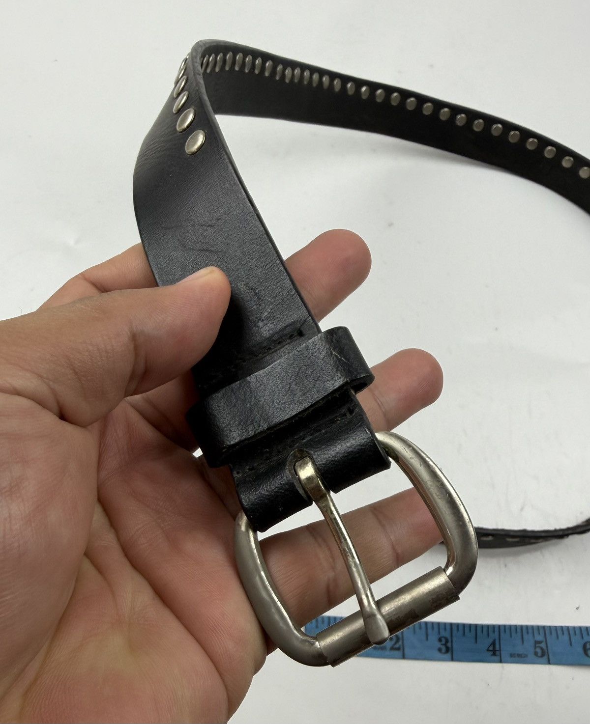 Japanese Brand tiny studded leather belt tc54 Size 34 - 7 Thumbnail