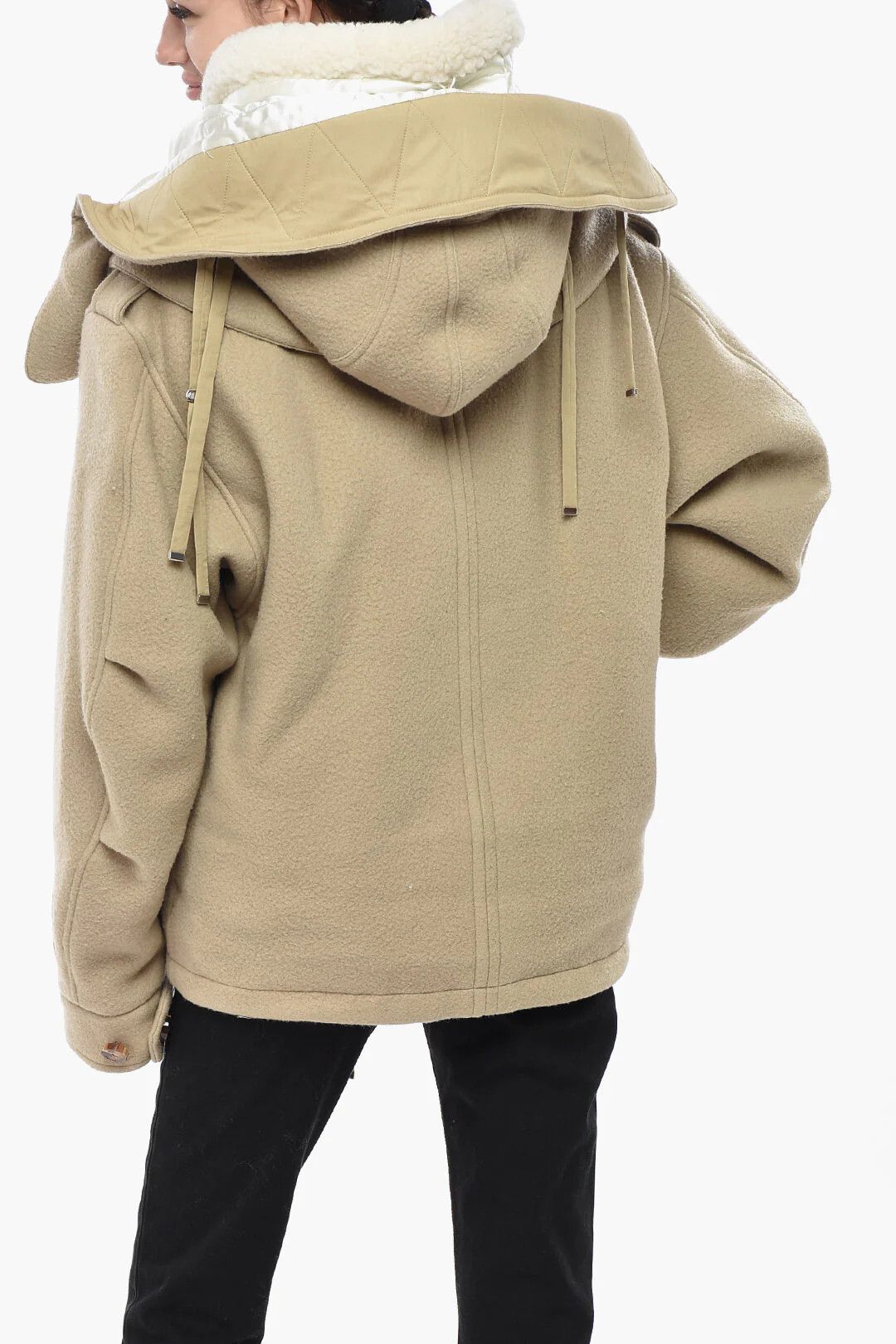 Off-White og1mm0426 Wool-Blend Short Parka in Beige Size M / US 6-8 / IT 42-44 - 2 Thumbnail