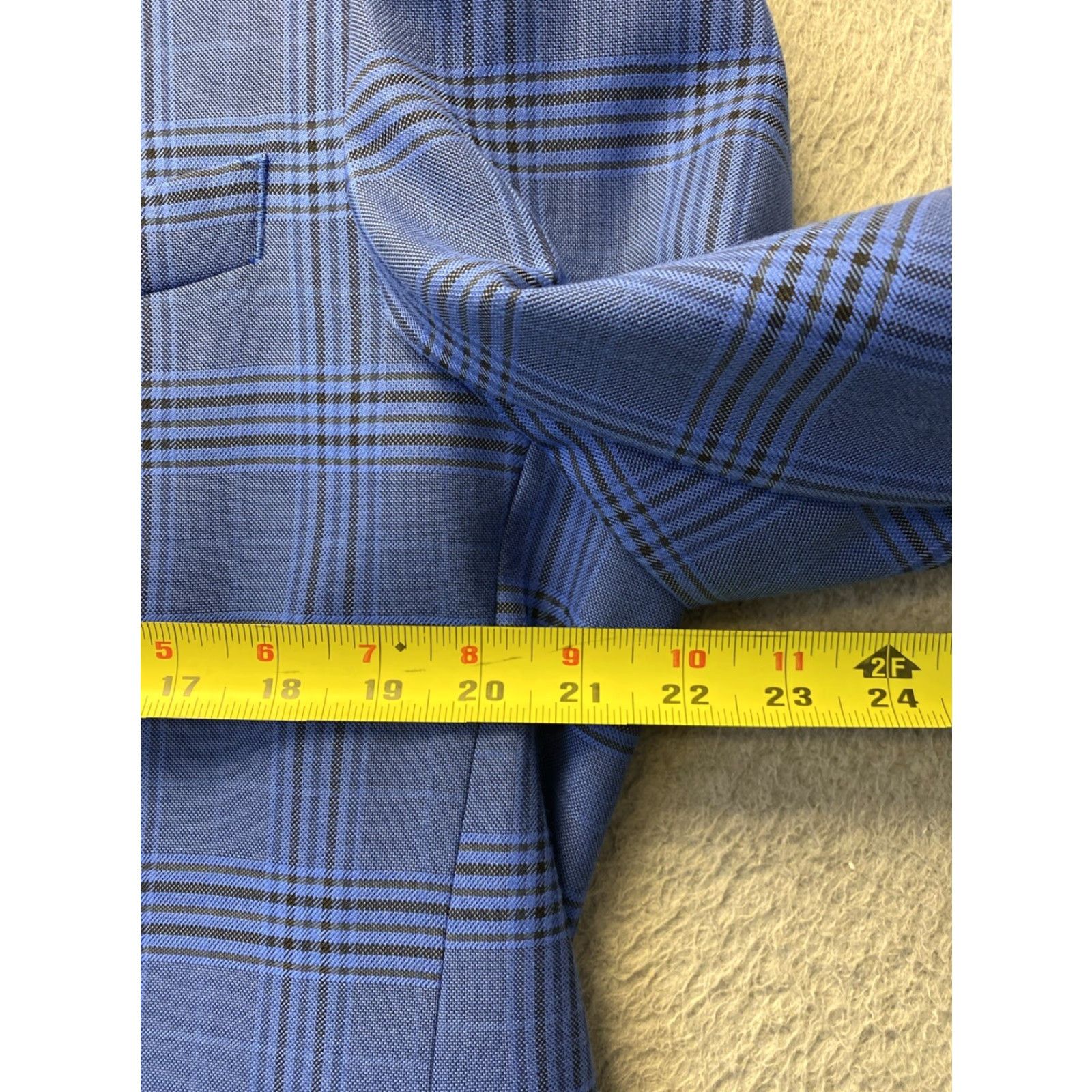 Vintage VINTAGE Savile Row Blue Glen Plaid Blazer 44L Wool Classic Fit Handmade British Mens Size 44L - 4 Thumbnail