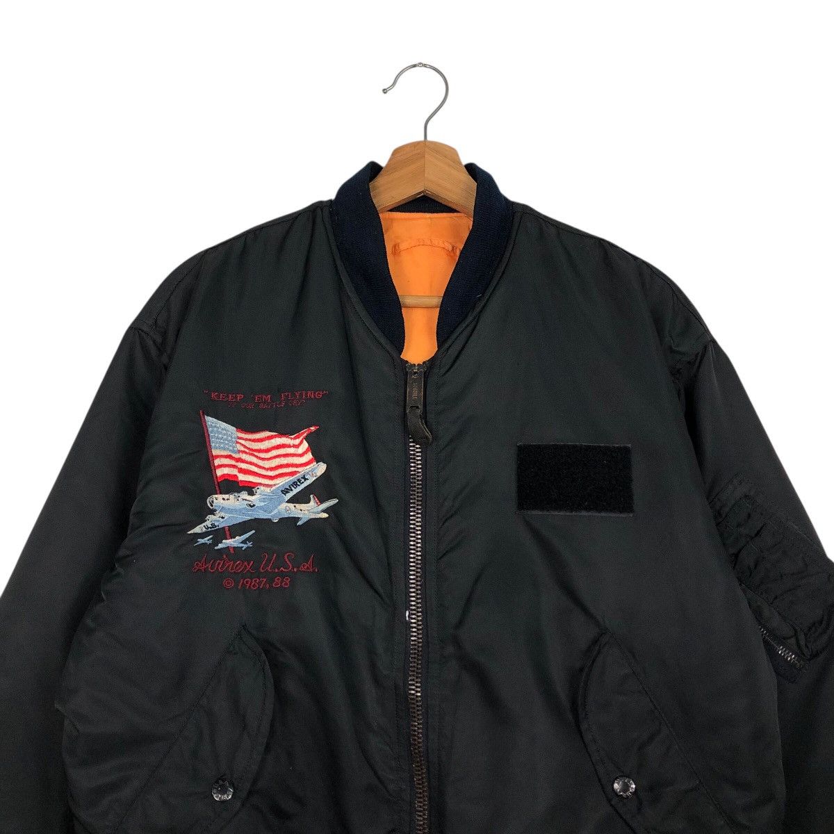 Avirex 📌Vintage Ma-1 Bomber Jacket Fly Military Avirex Big Logo Size US XS / EU 42 / 0 - 4 Thumbnail