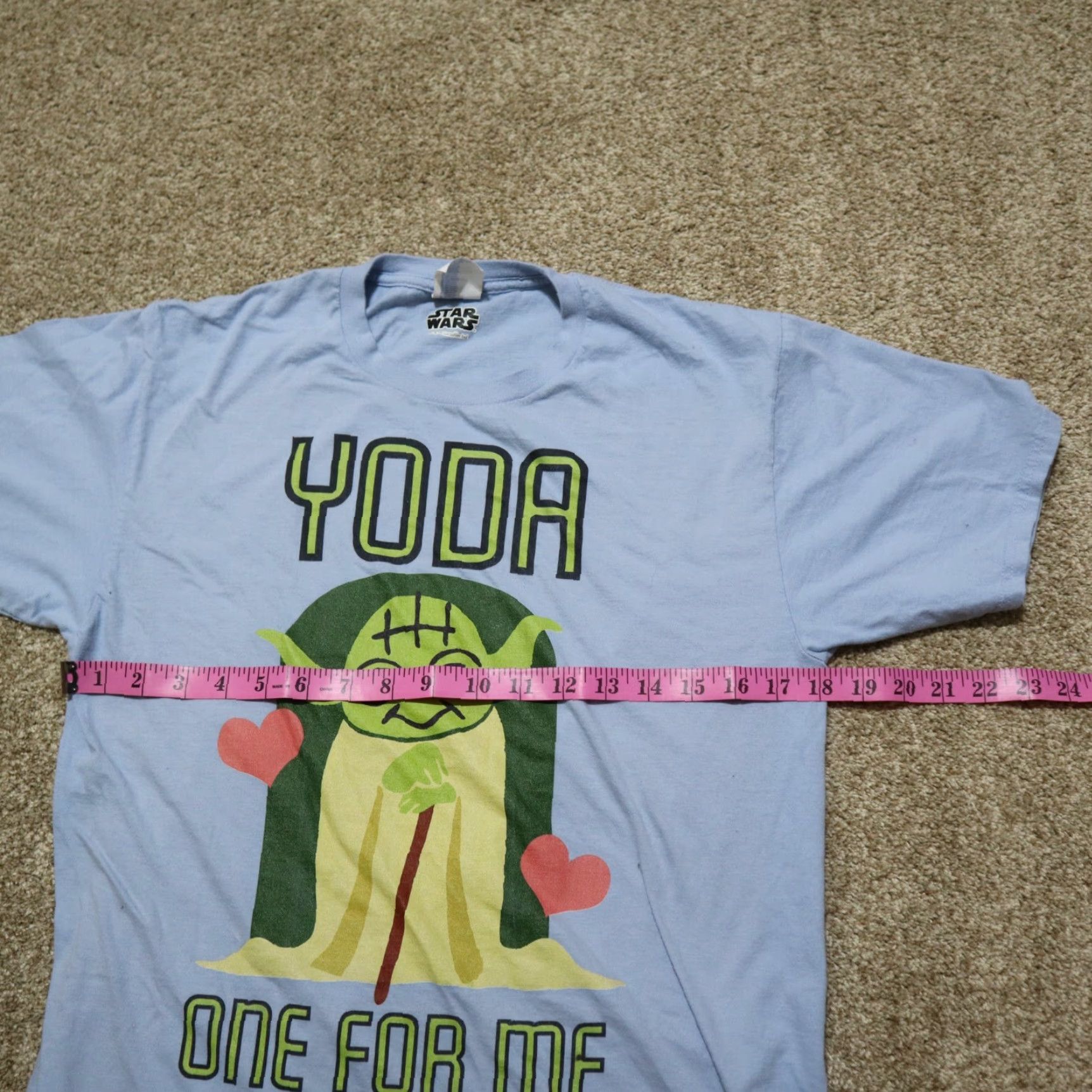 Star Wars Star Wars Yoda One For Me Valentine Gift Tee T-Shirt Men's M Medium Blue Shirt Graphic Print Short Sleeve Vintage: No Size US M / EU 48-50 / 2 - 4 Thumbnail