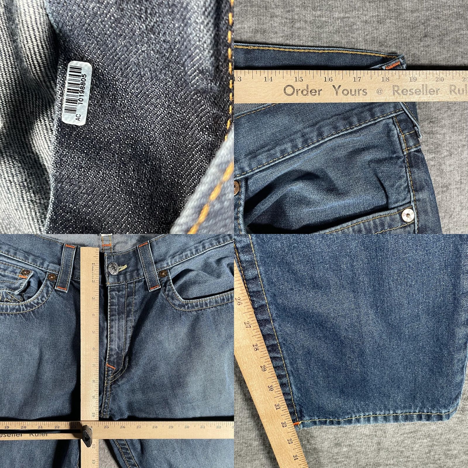 True Religion True Religion Jeans Mens 37x33 Blue Skinny W/Flap Slim Fit Medium Wash Denim Jeans Mens 37 in Blue Skinny W/Flap Size US 36 / EU 52 - 9 Thumbnail