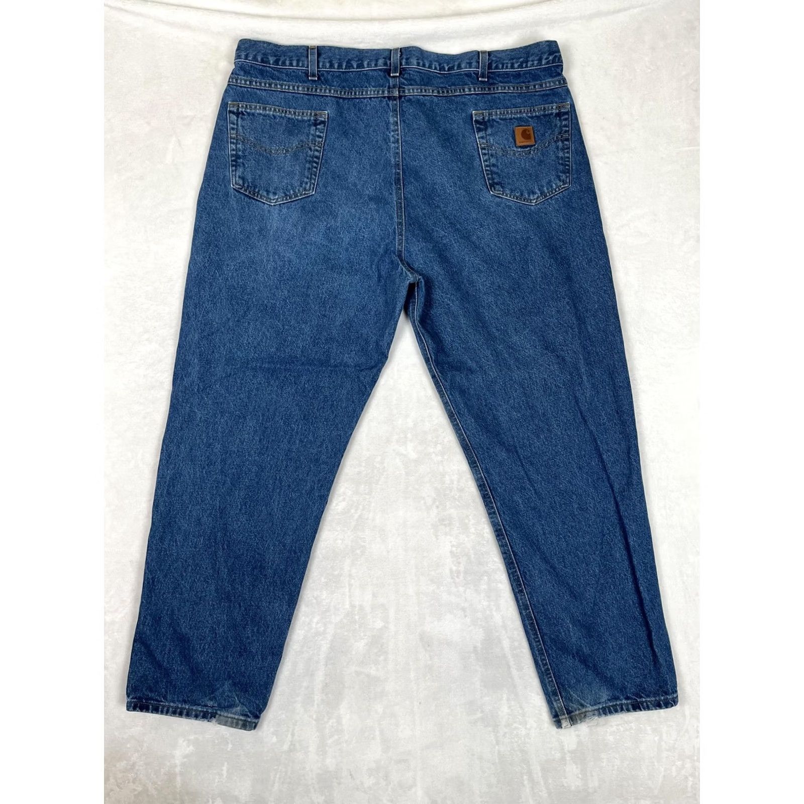 Carhartt Carhartt Jeans Mens 44x32 Blue Relaxed Straight Denim Medium Wash B17-DST Mens Jeans Carhartt Blue Straight Relaxed Fit 46x32 (adjusted) Size US 44 / EU 60 - 6 Thumbnail