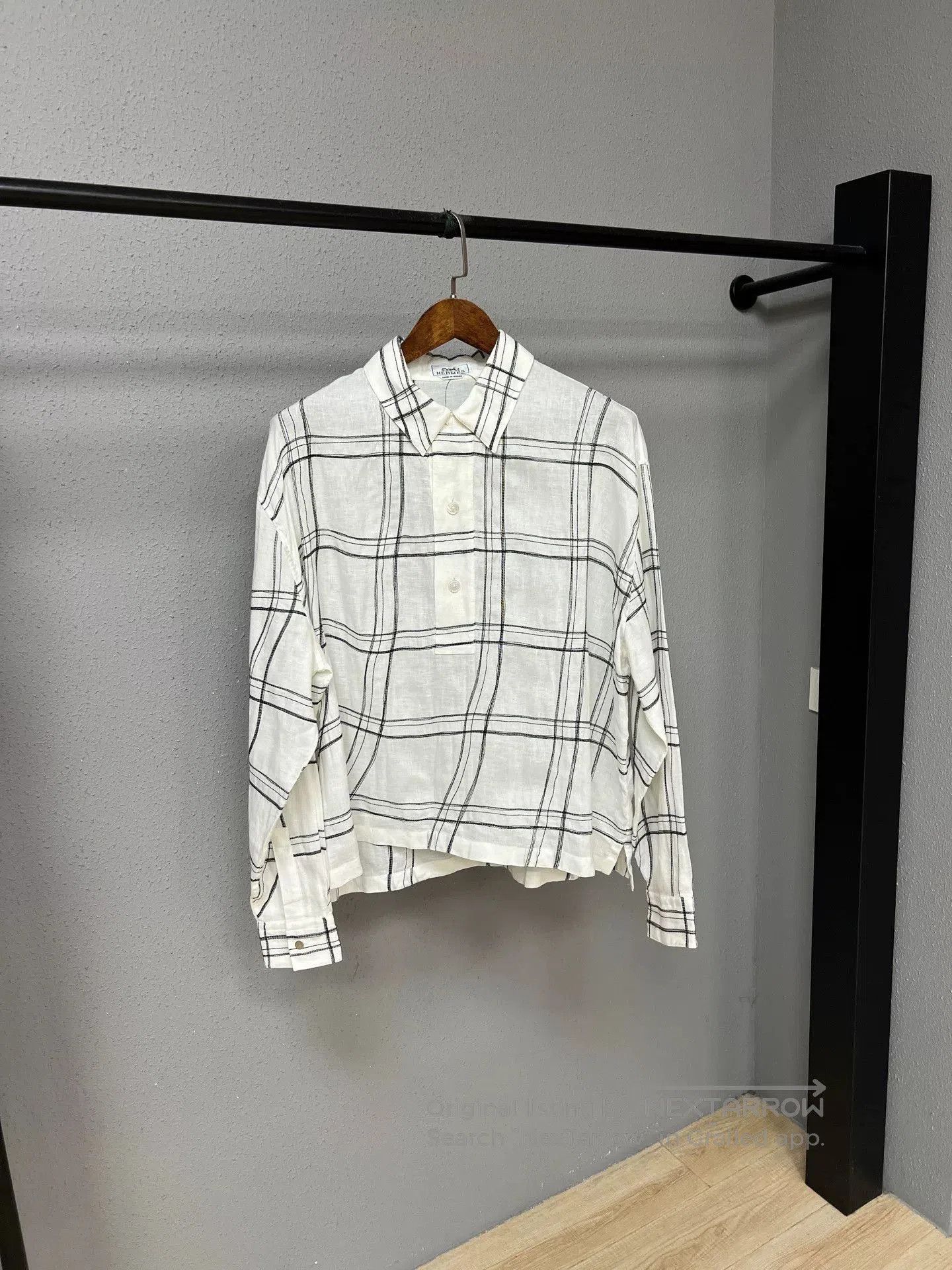 Hermes hermes linen shirt with checked pattern. Size US M / EU 48-50 / 2 - 1 Thumbnail