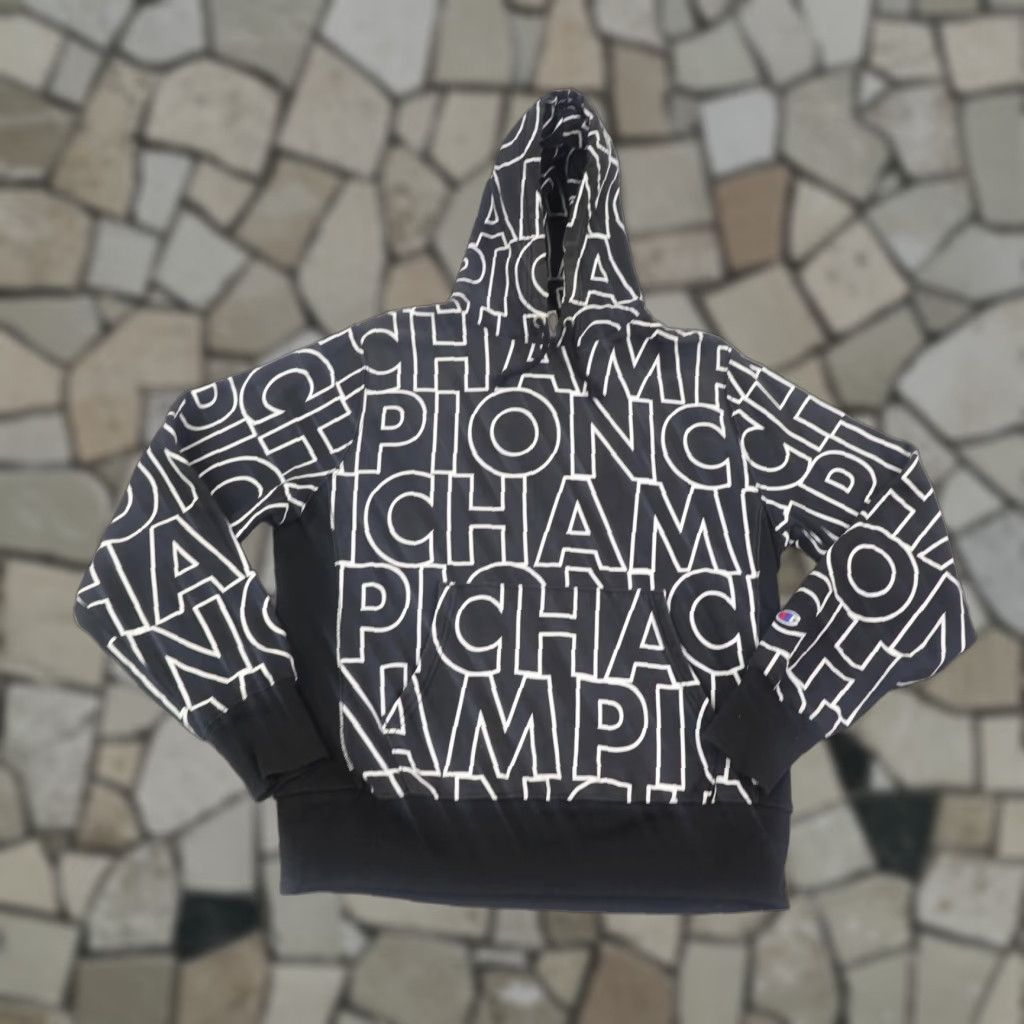 Champion Champion Hoodie Mens Medium Reverse Weave Pullover Sweatshirt AOP All Over Print Size US M / EU 48-50 / 2 - 1 Thumbnail