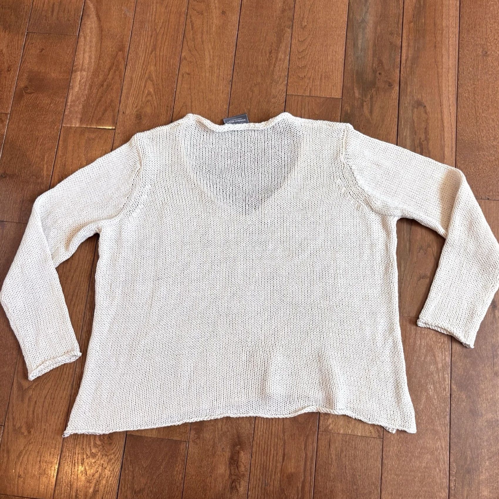 Vintage Wooden Ships Sweater Womens S/M Ivory Yellow Knit Lemons Fruit V Neck Size S / US 4 / IT 40 - 7 Thumbnail