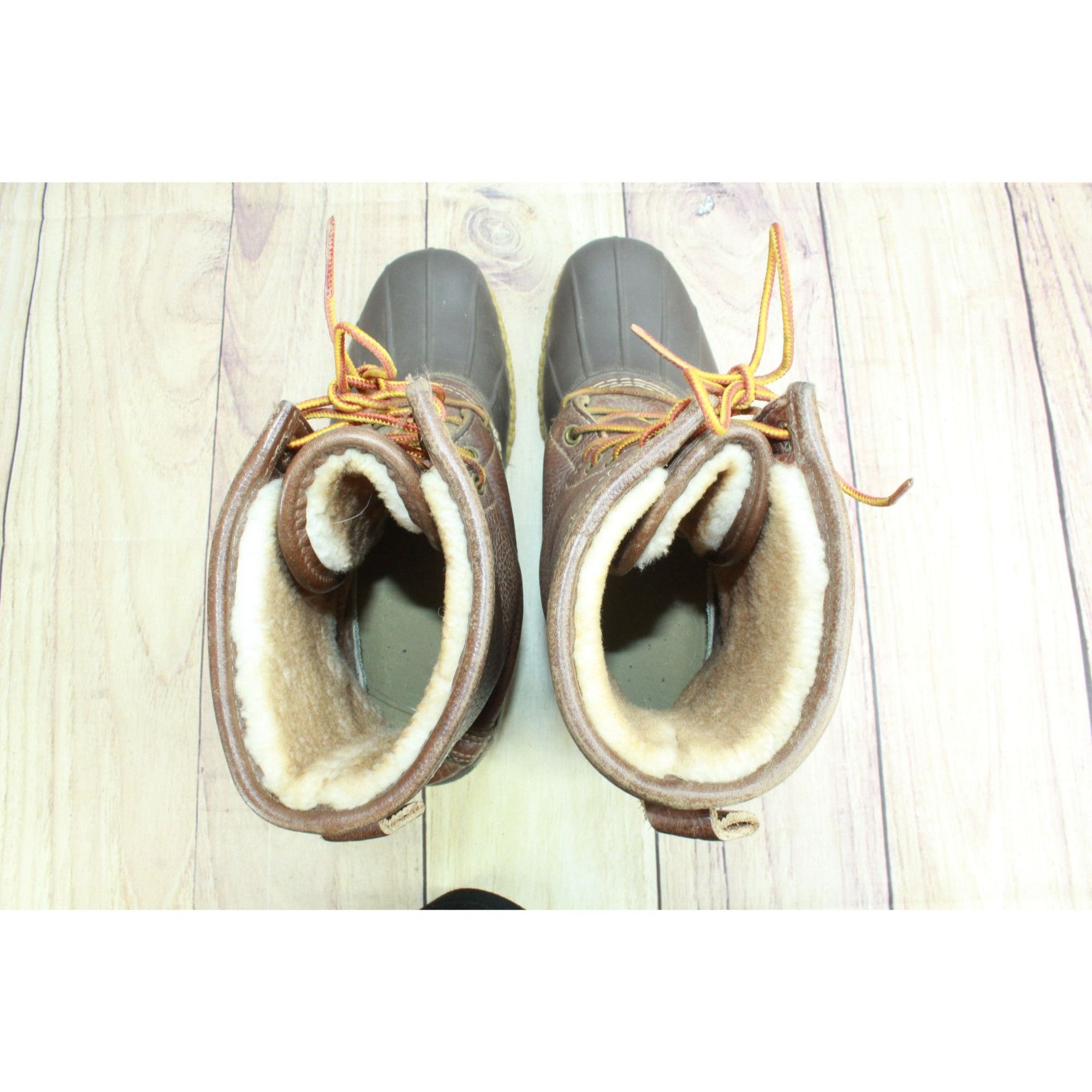 L.L. Bean × Leather LL Bean Leather Shearling Lined Insulated Duck Boots 10 M Size US 10 / IT 40 - 7 Thumbnail