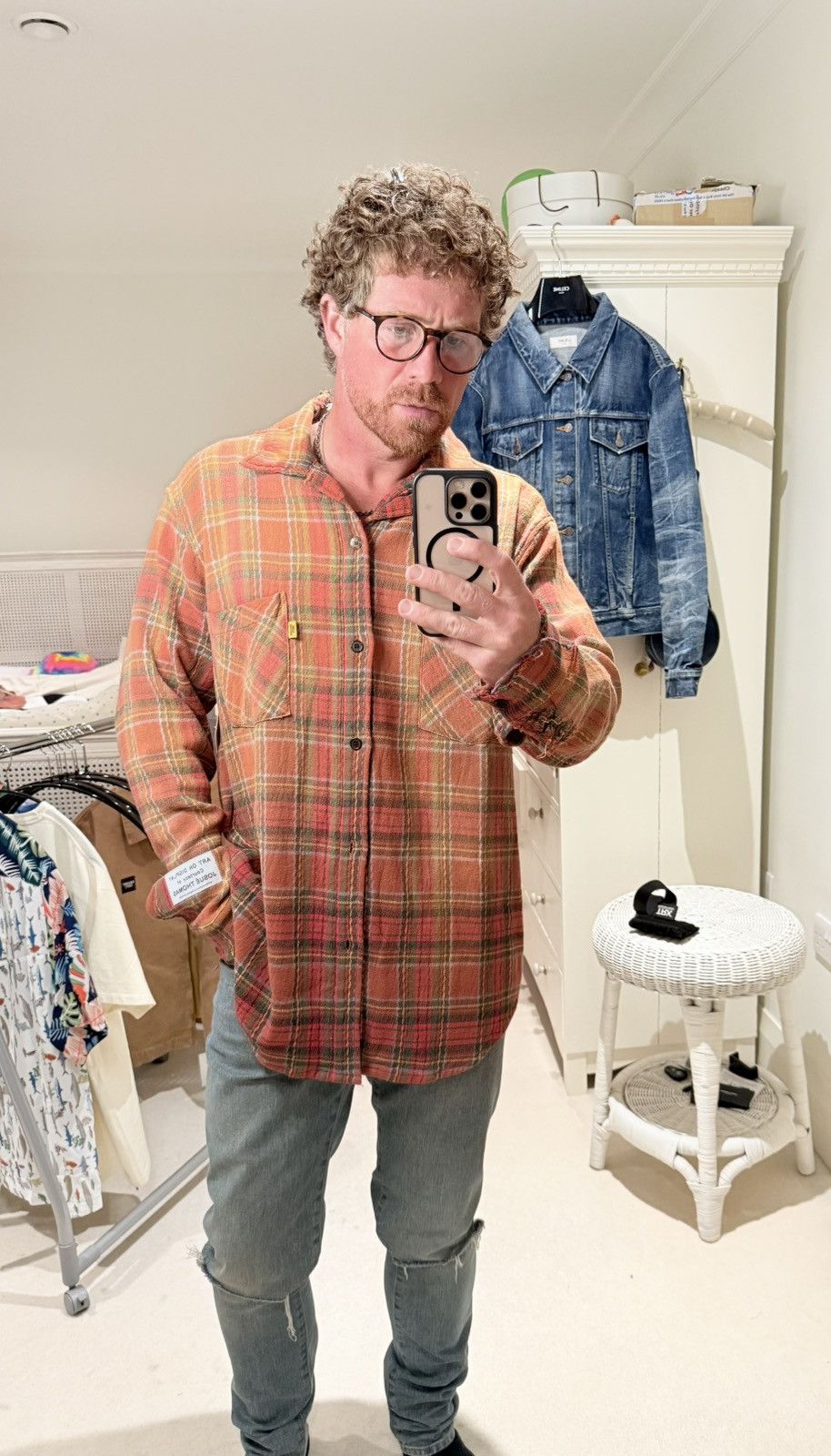 Gallery Dept. Gallery Dept Marley Distressed Checked Cotton-Flannel Shirt Size US L / EU 52-54 / 3 - 21 Thumbnail