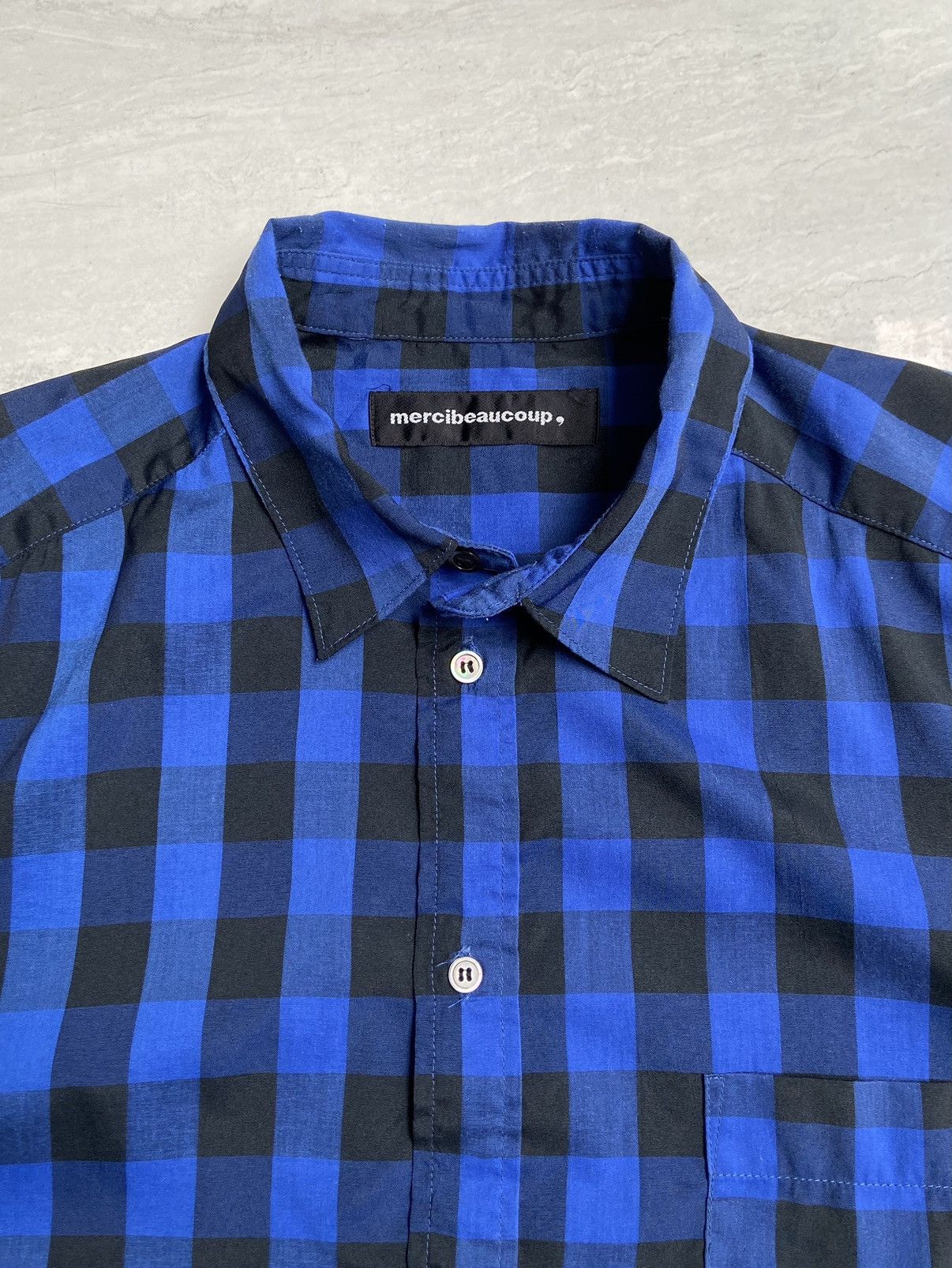 Issey Miyake × Japanese Brand × mercibeaucoup MERCIBEAUCOUP Plaid Shirt Size US S / EU 44-46 / 1 - 4 Thumbnail