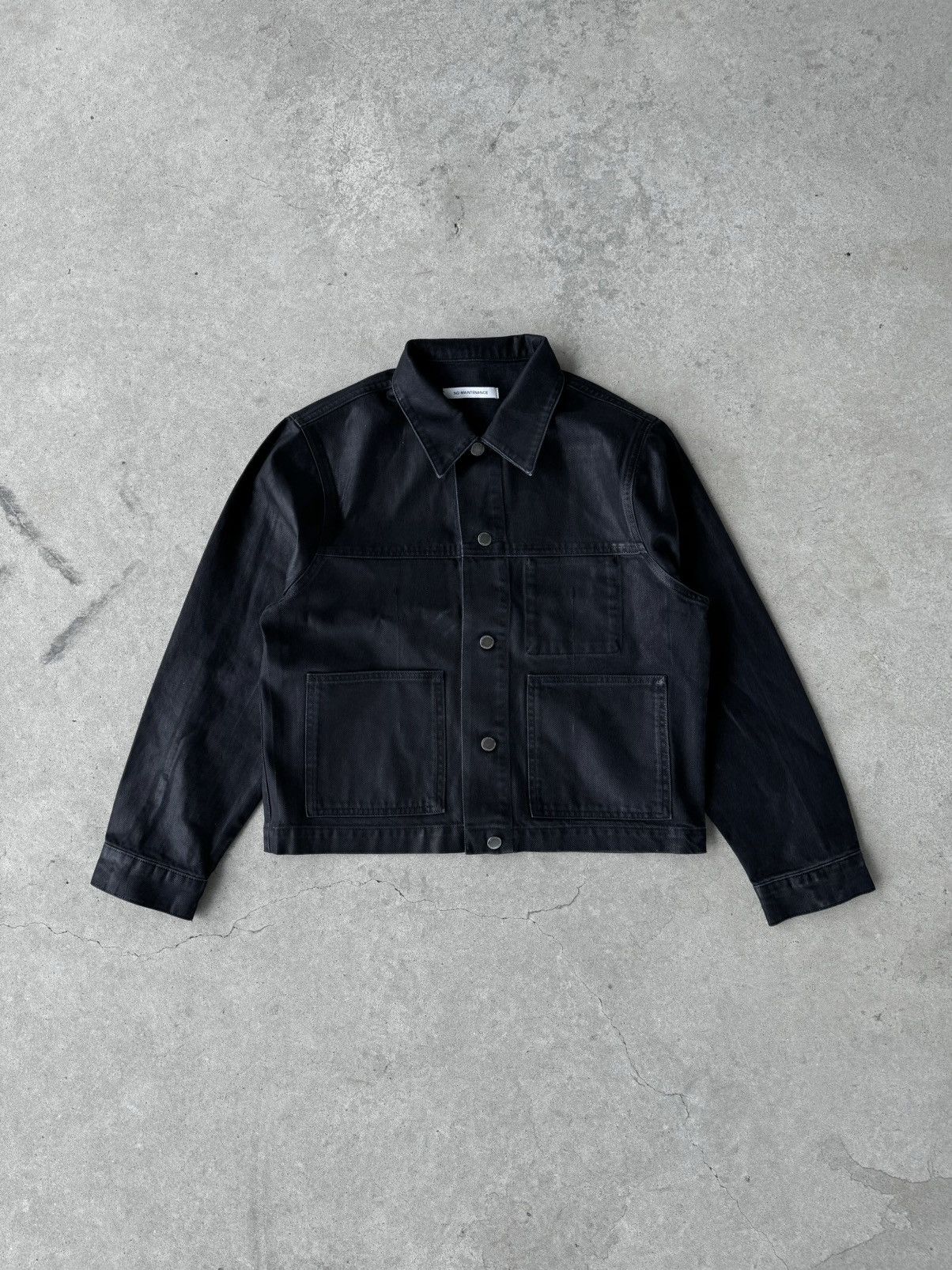 NO MAINTENANCE Black Trucker Jacket S