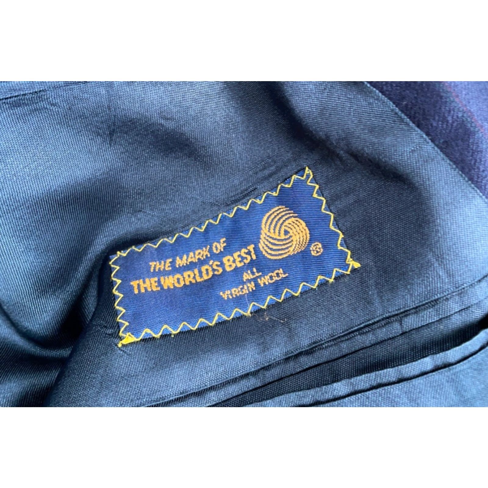 Polo Ralph Lauren VINTAGE Polo University Club Blazer Men 40 Dark Blue Pinstripe Wool 2 Piece Notch Lapel Single-Breasted Four-Button Sleeve Dry Clean Only Wool Jacket Size US L / EU 52-54 / 3 - 4 Thumbnail