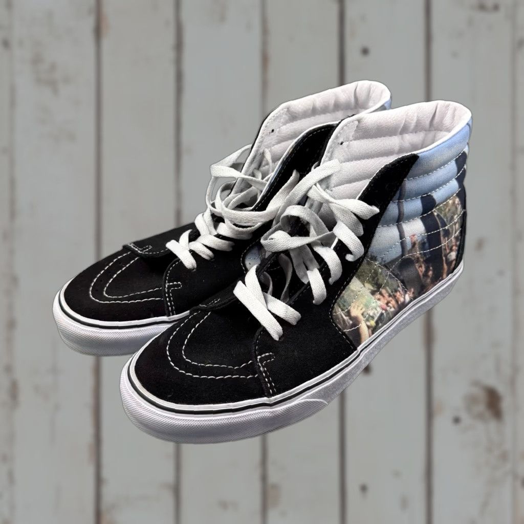 Vans VANS Sk8-Hi MOCA Frances Stark Black White Mens 9.5 Womens 11 High Top Graphic Sneaker VN0A5KRHA55 Mens Womens Size ONE SIZE - 1 Thumbnail