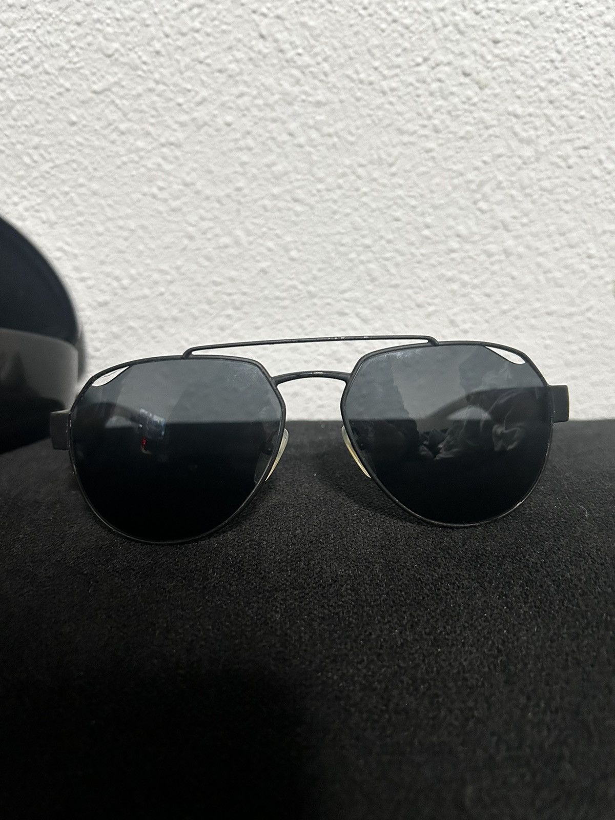 Prada POLARIZED NEW PRADA Linea Rossa Black Grey Sunglasses Size ONE SIZE - 2 Thumbnail