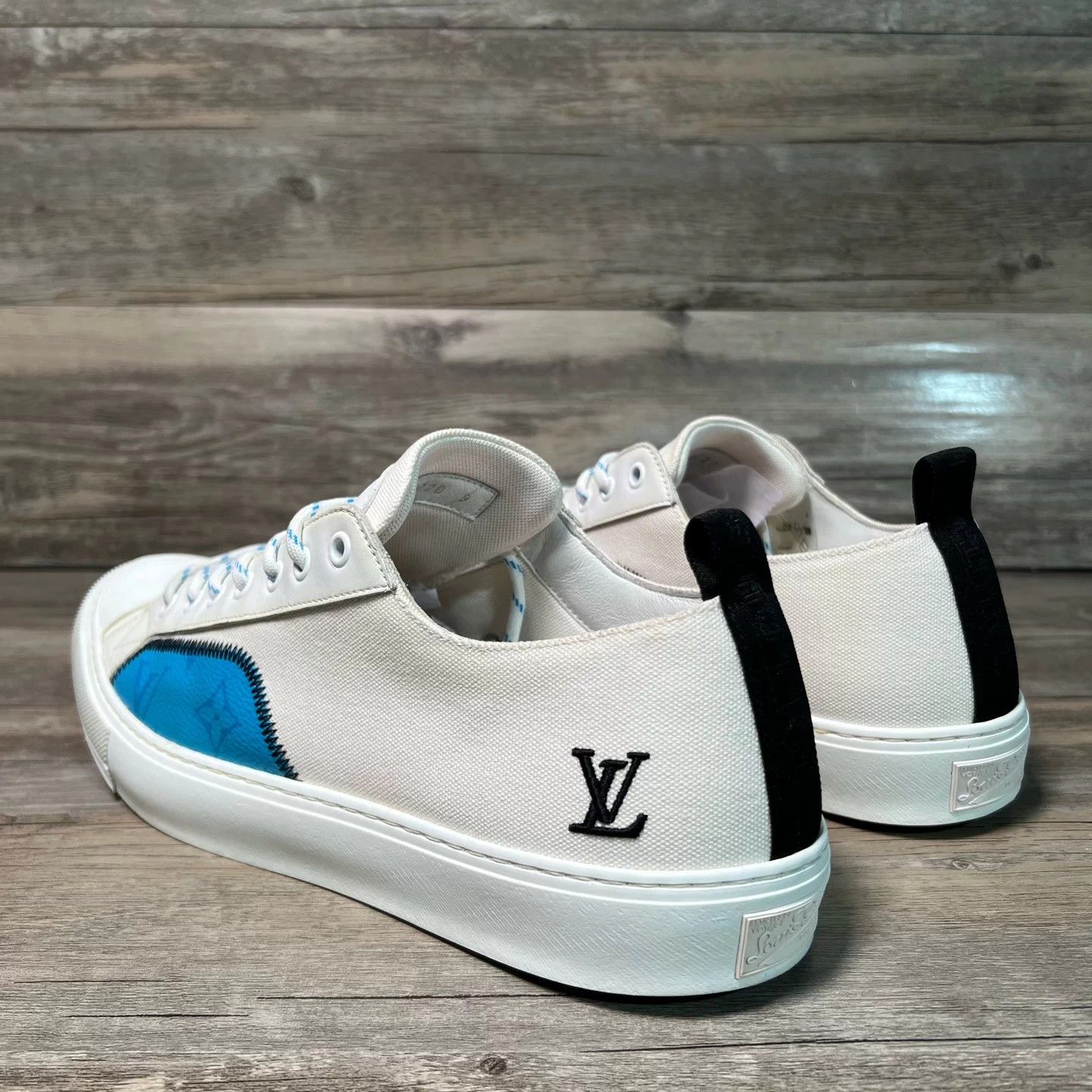 Louis Vuitton LV Tattoo White/Blue Low Top Casual Sneaker UK9 Size US 10 / EU 43 - 4 Thumbnail