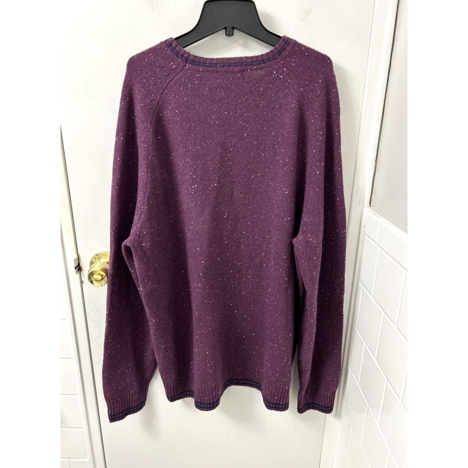 Brooks Brothers Brooks Brothers Sweater Crew Neck Pullover XL Mens Purple Lambswool Tweed Knit Long Sleeve Regular Fit L/S Knit Pullover Casual Business Vintage No Size US XL / EU 56 / 4 - 6 Thumbnail