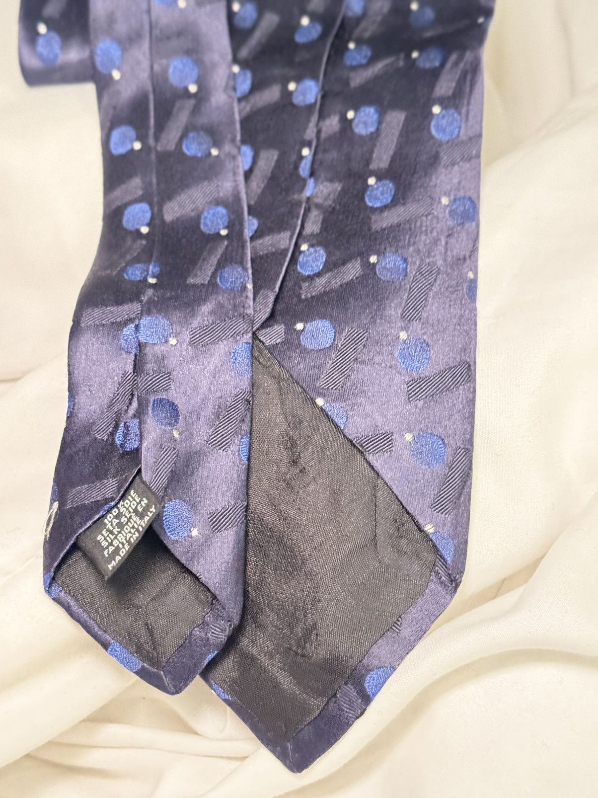 Hugo Boss BOSS Hugo Boss Navy Blue Polka Dot Patterned Tie Size ONE SIZE - 6 Thumbnail