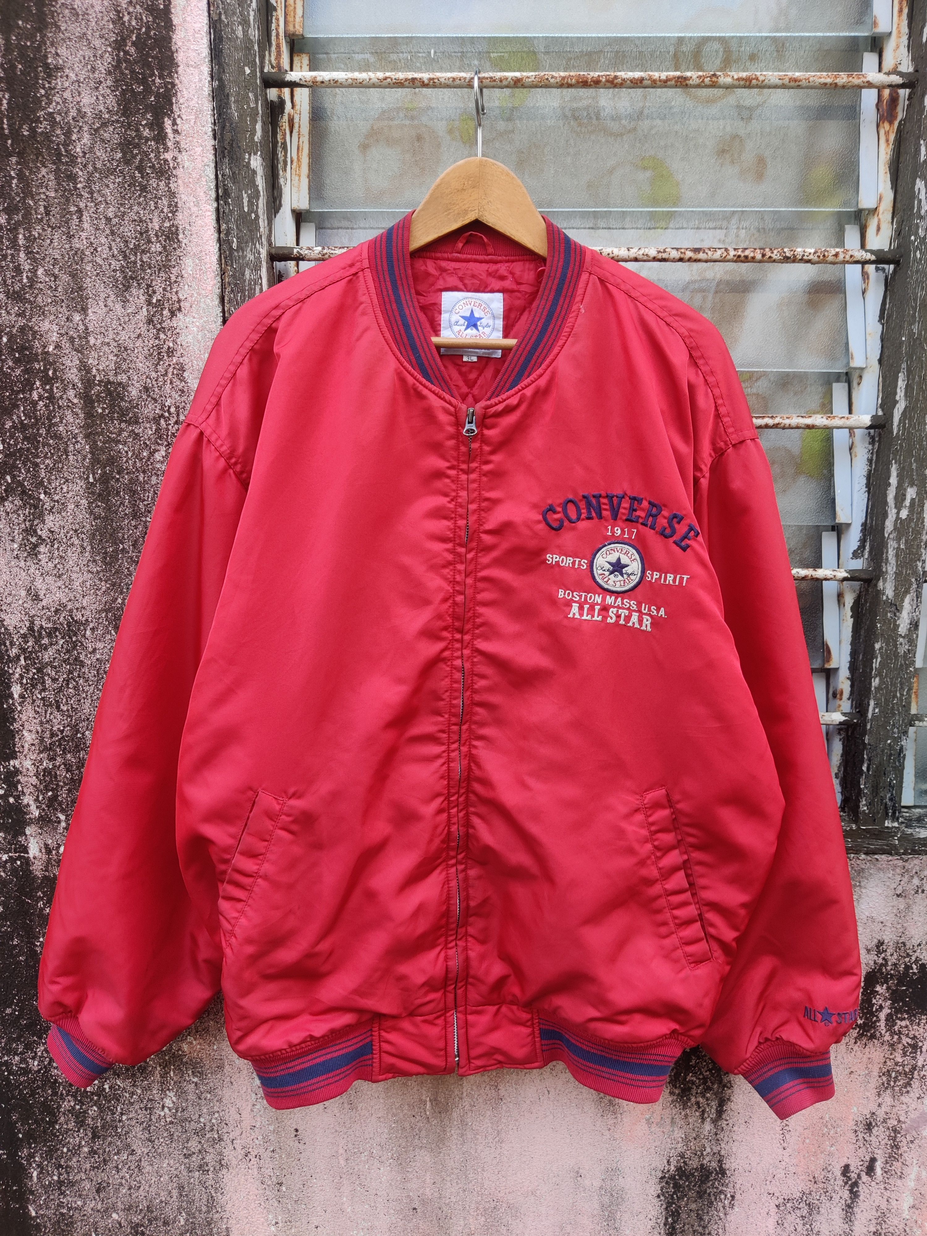 Converse Vintage Distressed Converse Boston Embroided Bomber Jacket Size US XXL / EU 58 / 5 - 3 Thumbnail