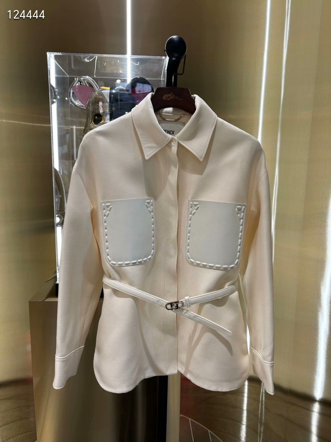 Fendi Fendi White Leather Panel Blazer Size S / US 4 / IT 40 - 1 Thumbnail