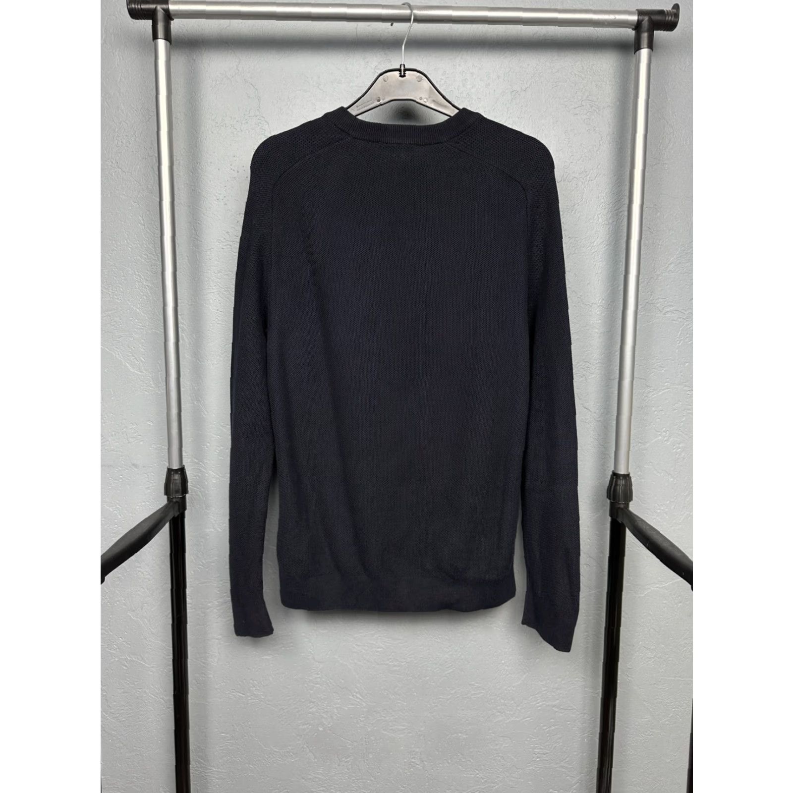 Cos COS Mens Crew Neck Sweater M - Blue Cotton, Long Sleeve, Solid Pullover, Regular, Knit Shirt Mens Size US M / EU 48-50 / 2 - 5 Thumbnail