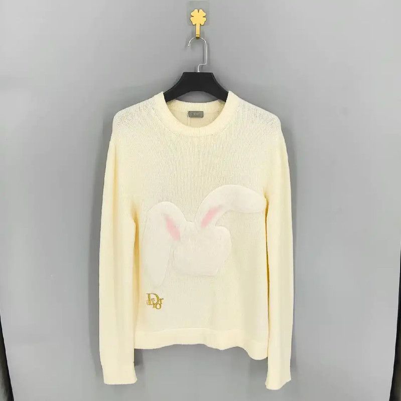 Dior Dior Men's Cream Wool Pullover Sweater 0089 Size US S / EU 44-46 / 1 - 1 Thumbnail