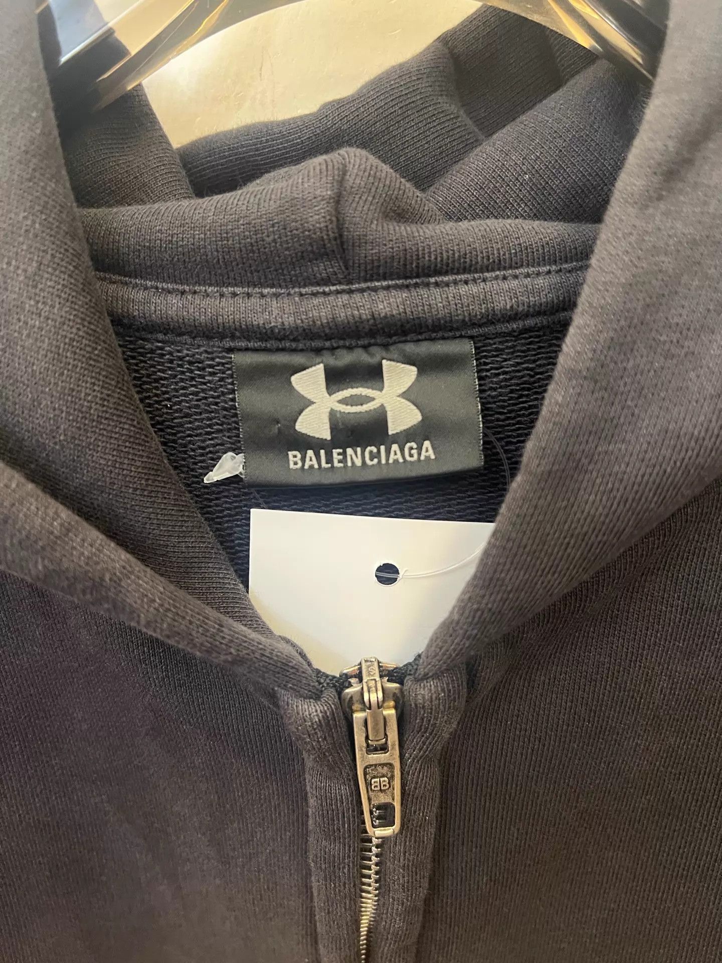 Balenciaga Balenciaga x Under Armour FW24 Zip Hoodie Black Logo XS Unisex Size XS / US 0-2 / IT 36-38 - 2 Thumbnail