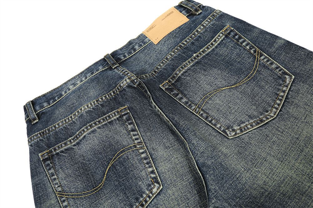 Jean Men's retro punk distressed loose wide-leg washed jeans Size US 32 / EU 48 - 5 Thumbnail