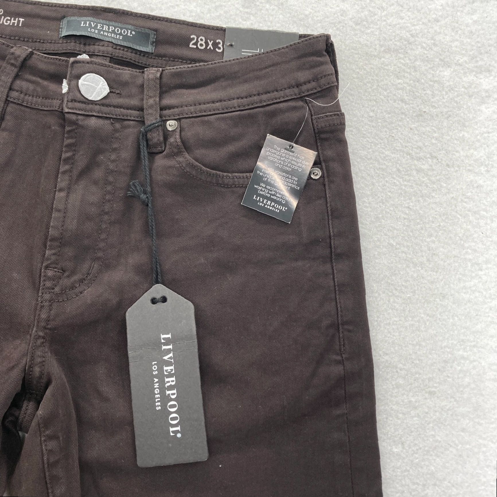 Vintage Liverpool Jeans Relaxed Straight 5 Pocket Pants Mens 28x30 Brown Stretch Casual NWT Size US 28 / EU 44 - 4 Thumbnail