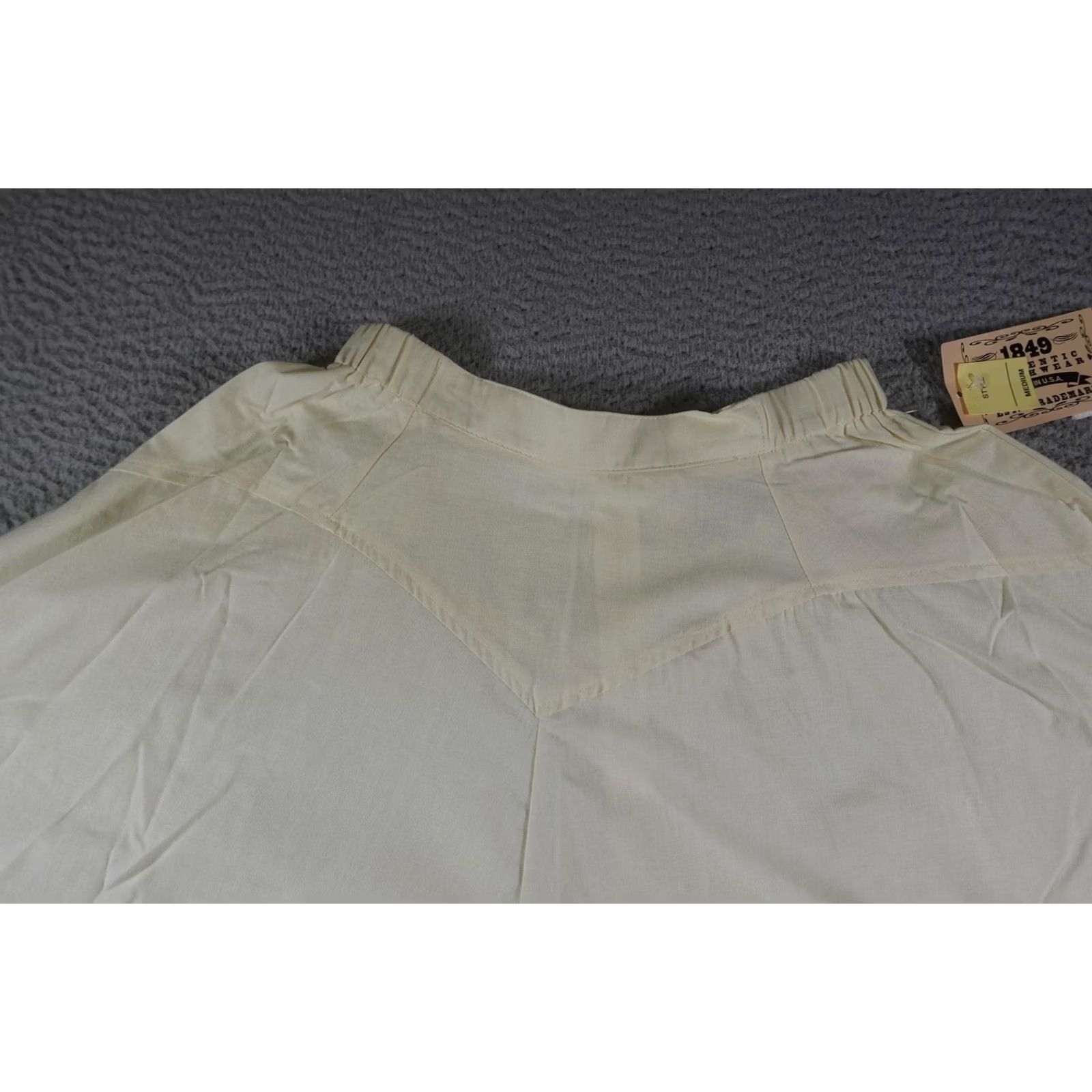 DANCER VINTAGE 1849 Authentic Ranchwear White Western Skirt Womens Medium Knee Length Elastic Waist Cowboy Theme Mens? No. Size 32" / US 10 / IT 46 - 2 Thumbnail