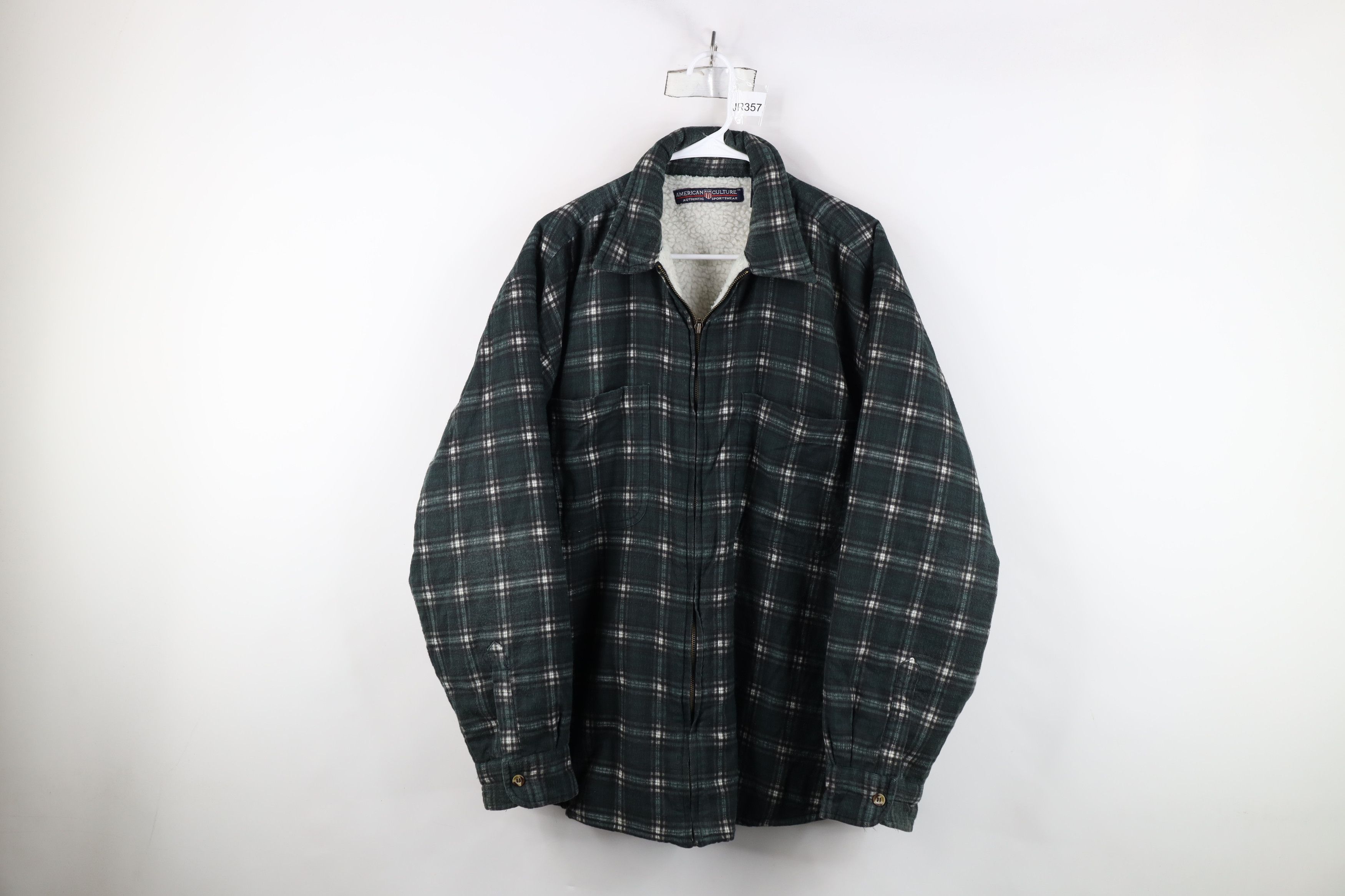 Vintage 90s Streetwear Fleece Lined Flannel Jacket Plaid