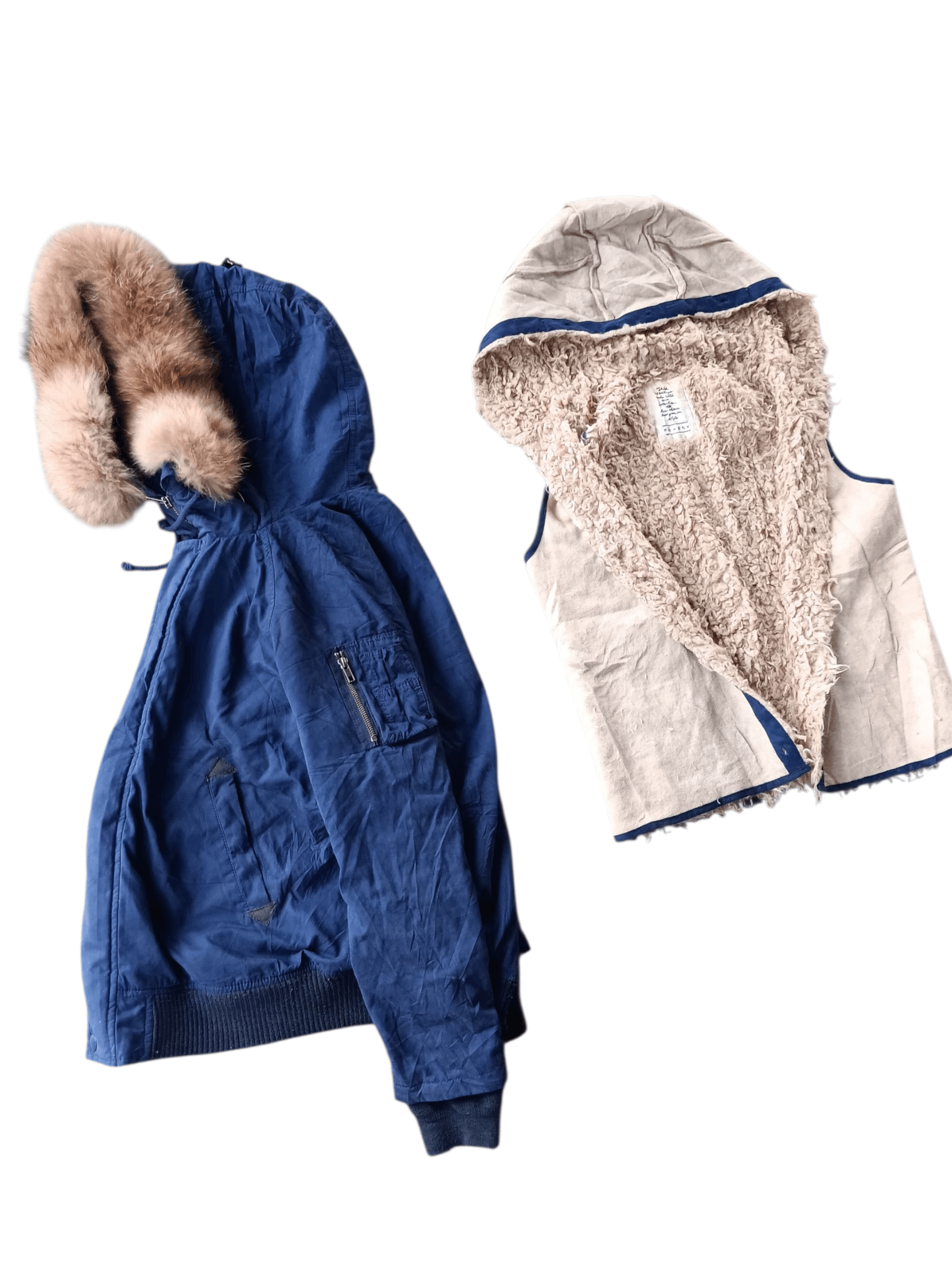 Japanese Brand 2000's moussy real fur hoodie bomber jacket Size US M / EU 48-50 / 2 - 7 Thumbnail