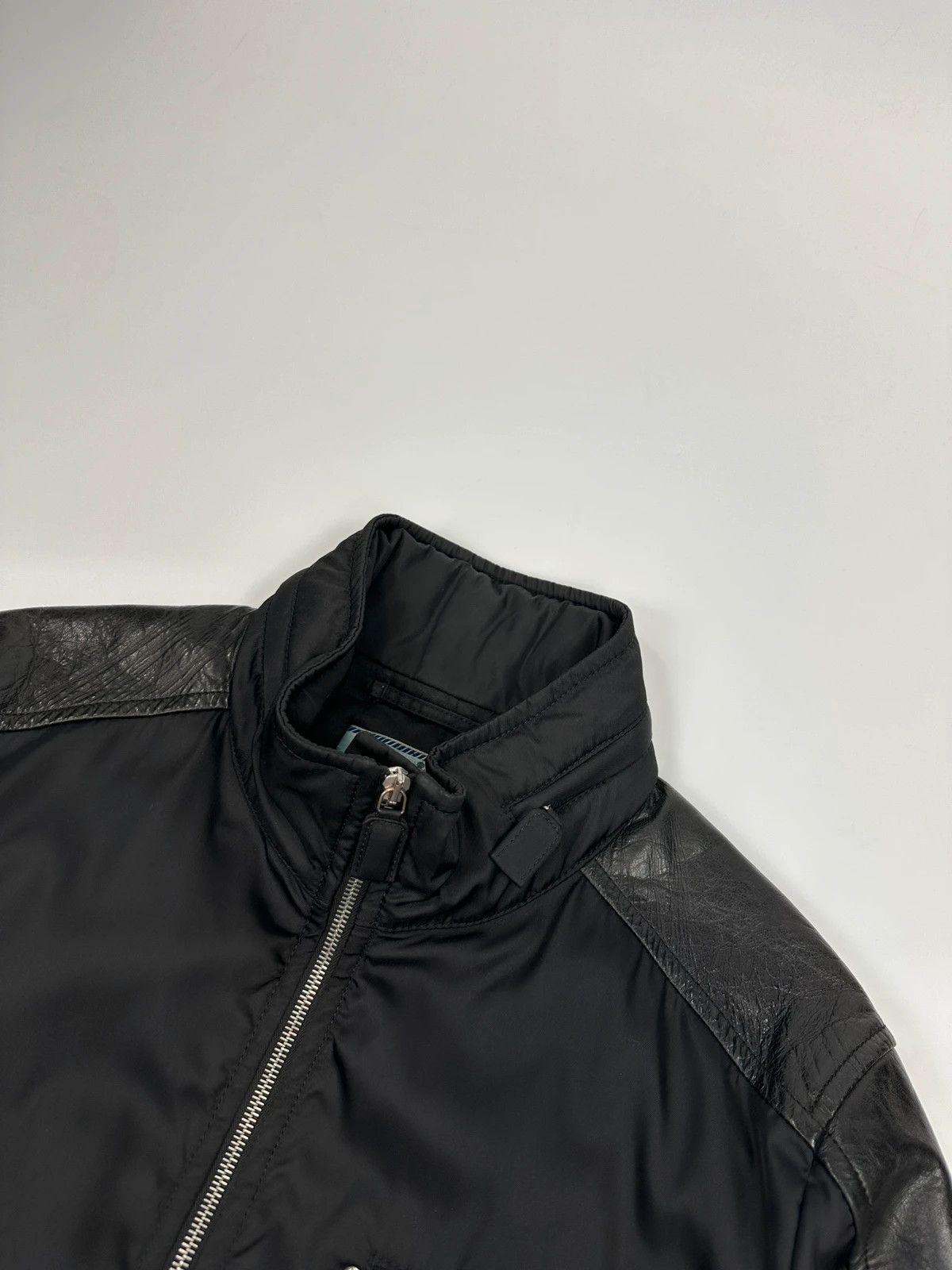 Prada Prada Milano FW09 Black Leather & Nylon Hood Bomber Jacket Size US S / EU 44-46 / 1 - 2 Thumbnail