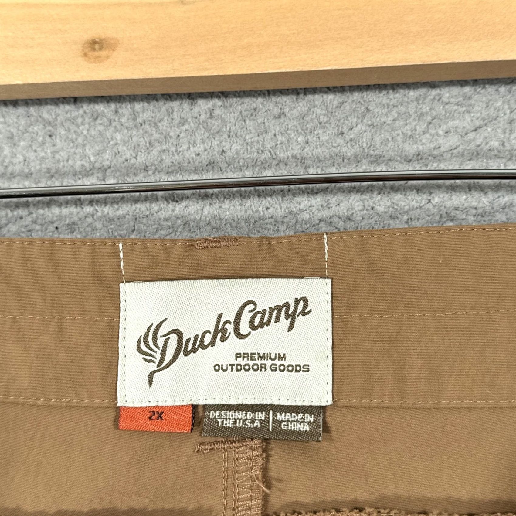 Vintage Duck Camp Drifter Pants Mens 2XL Brown 40x31 Nylon Spandex Polyester Zip Fly Pockets Modern Khakis Size US 39 - 2 Thumbnail