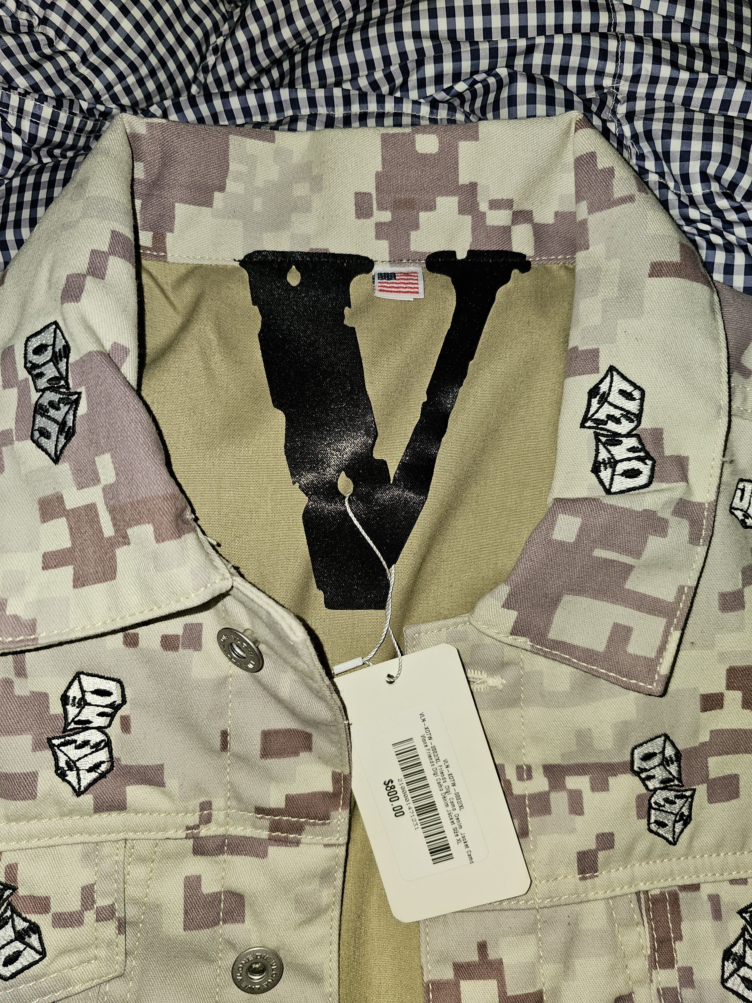 Vlone Vlone Friends Digi Camo Denim Jacket Beige Size US XL / EU 56 / 4 - 3 Thumbnail