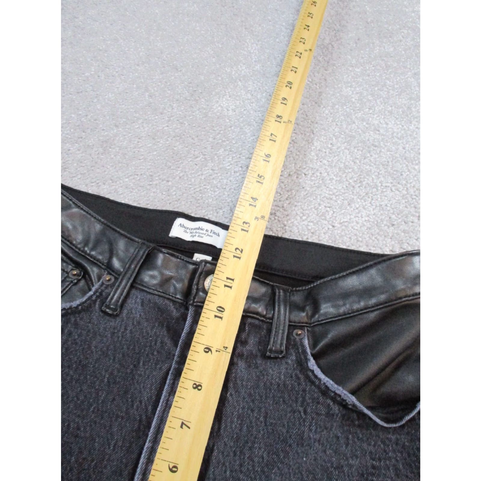 Abercrombie & Fitch VINTAGE Abercrombie & Fitch Jeans Womens 10P Short 90s Relaxed Curvy Faded Black Denim Size 32" / US 10 / IT 46 - 6 Thumbnail