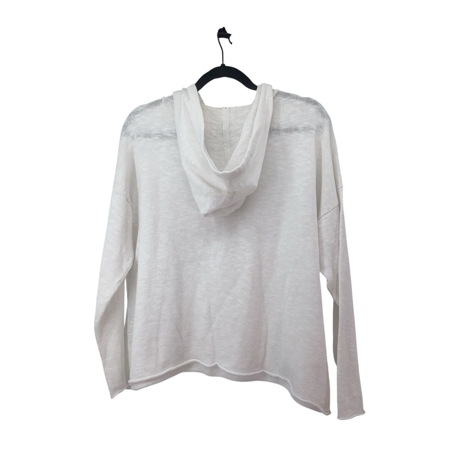 Eileen Fisher Eileen Fisher Size M White Hoodie Beach Organic Cotton Linen Size M / US 6-8 / IT 42-44 - 2 Thumbnail