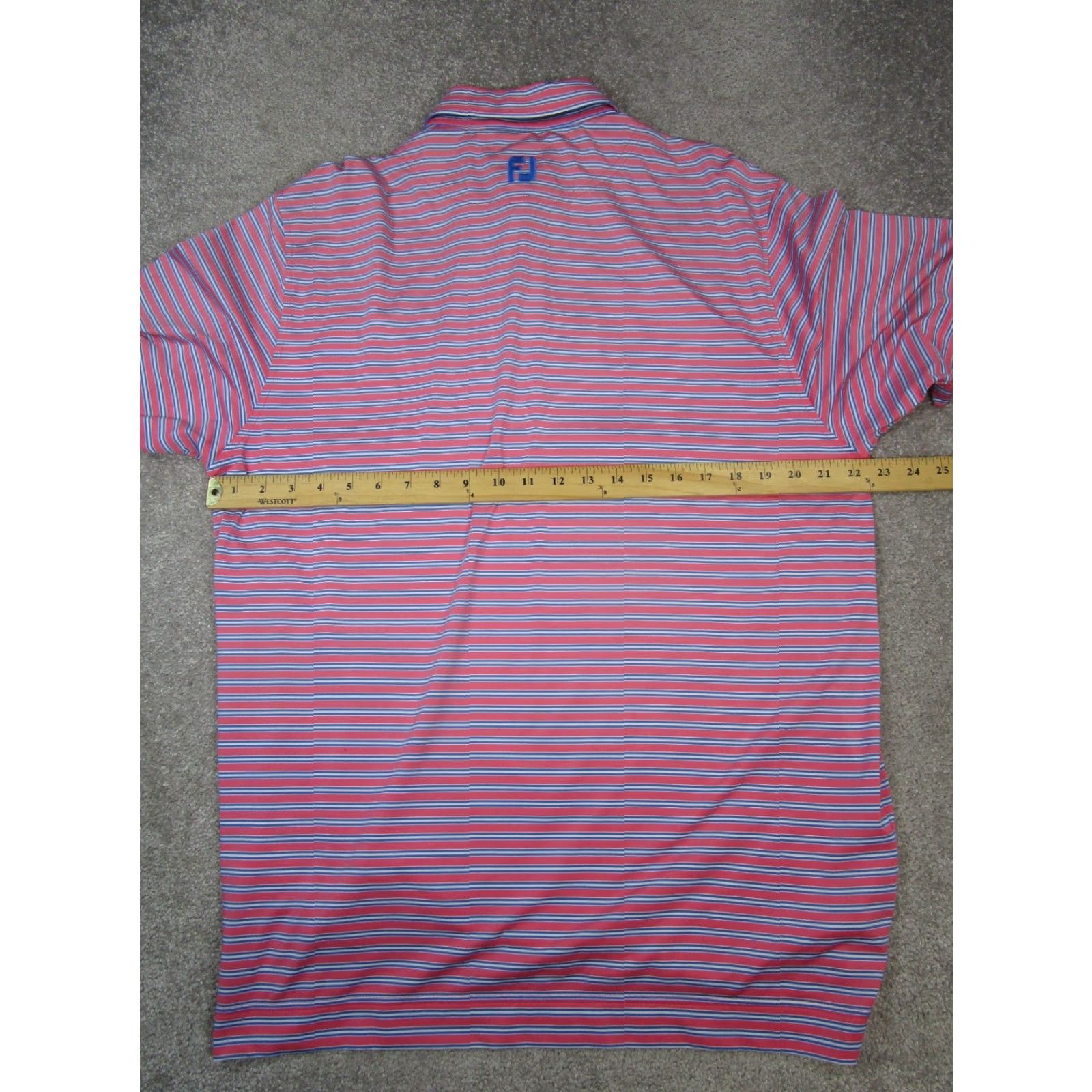 Footjoy FootJoy Polo Shirt Mens Large Pink White Blue Golf Logo Size US L / EU 52-54 / 3 - 5 Thumbnail