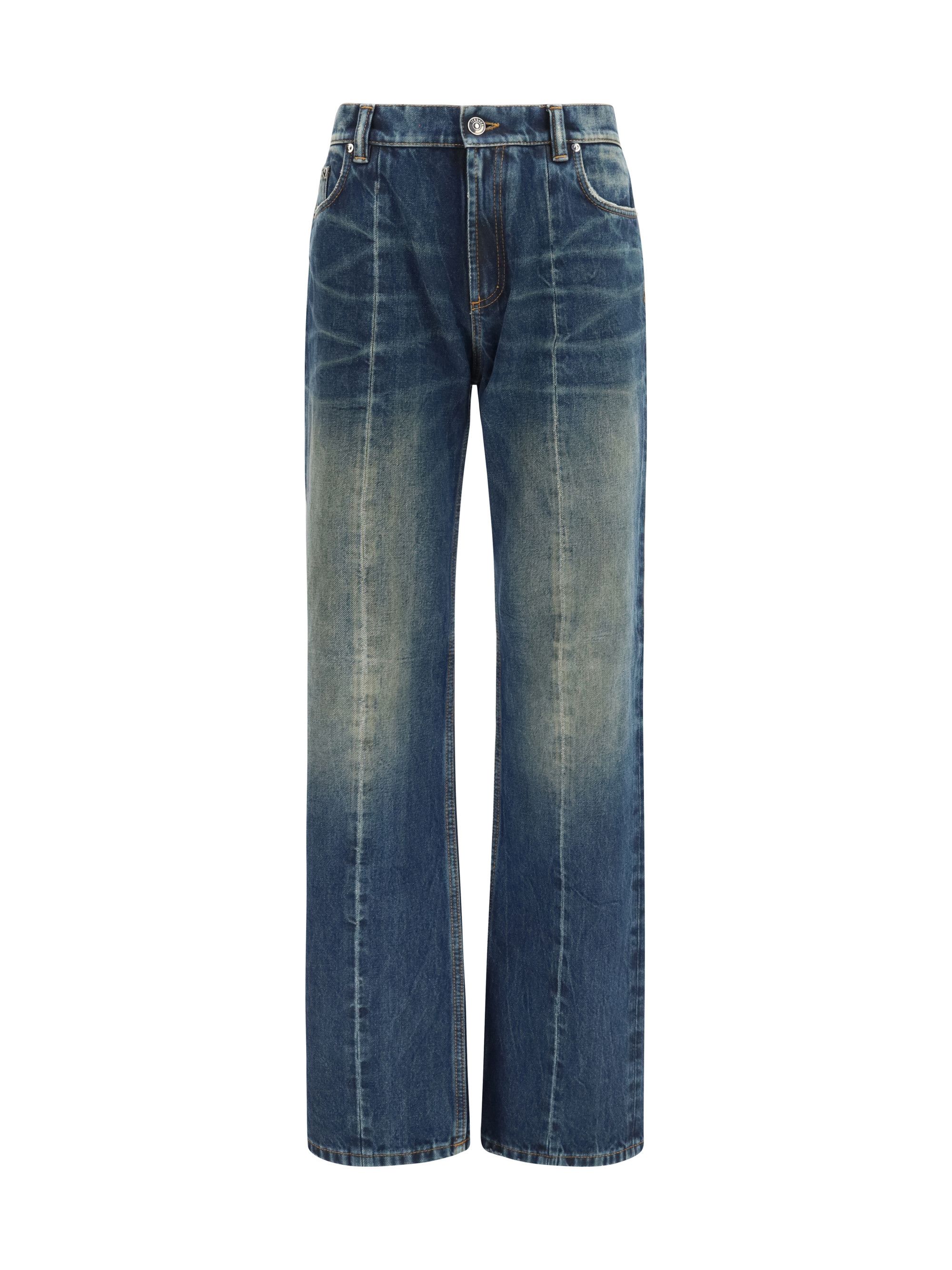 Versace Distressed straight-leg cotton denim Jeans Size 26" / US 2 / IT 38 - 1 Thumbnail