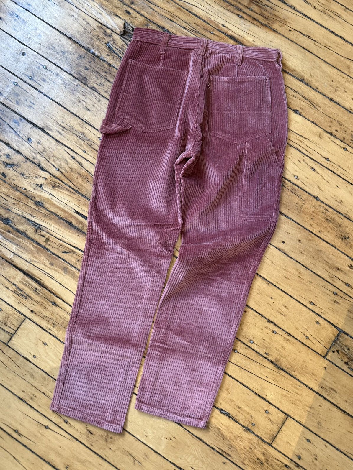 Freemans Sporting Club Pink Red Luxury Wide Corduroy Duca Visconti Painter Pant Size US 33 - 3 Thumbnail