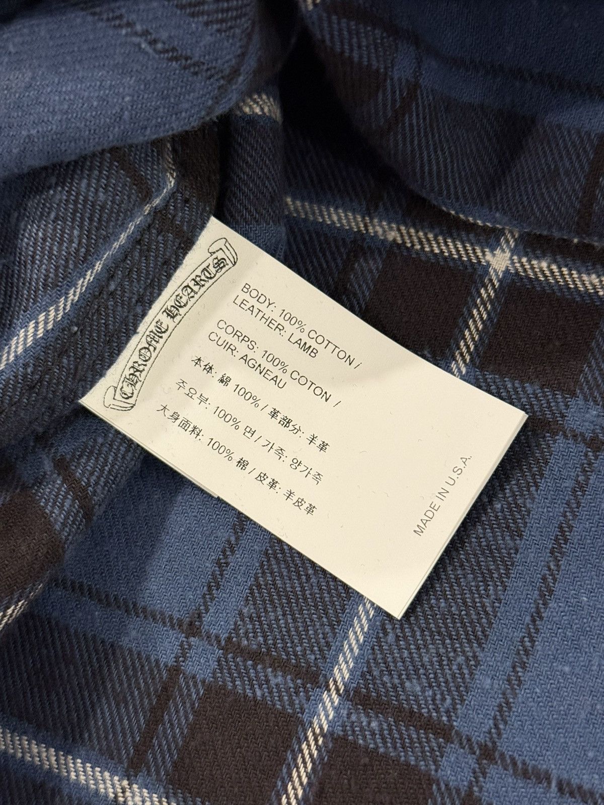 Chrome Hearts Mini Plus Print Blue Loose Ends Cross Patch Flannel Size US XXL / EU 58 / 5 - 8 Thumbnail