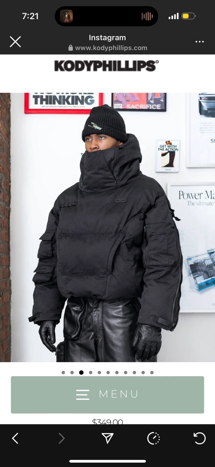 Kody Phillips Kody Phillips - TANK PUFFER BLACK Size US S / EU 44-46 / 1 - 8 Thumbnail