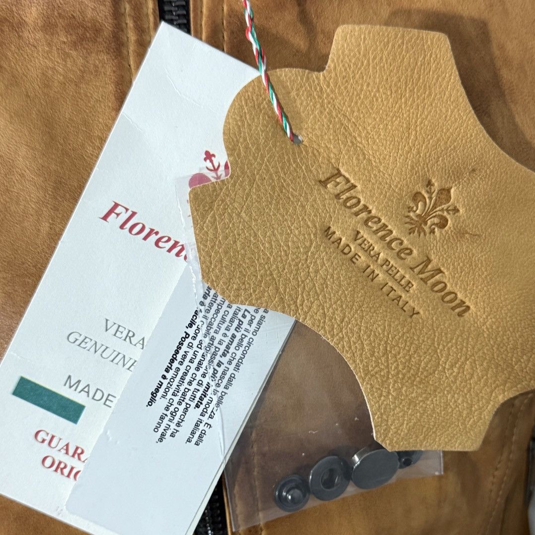 Other Florence Moon Italy Cognac Leather Moto Jacket – XS -NWT Size XS / US 0-2 / IT 36-38 - 10 Thumbnail