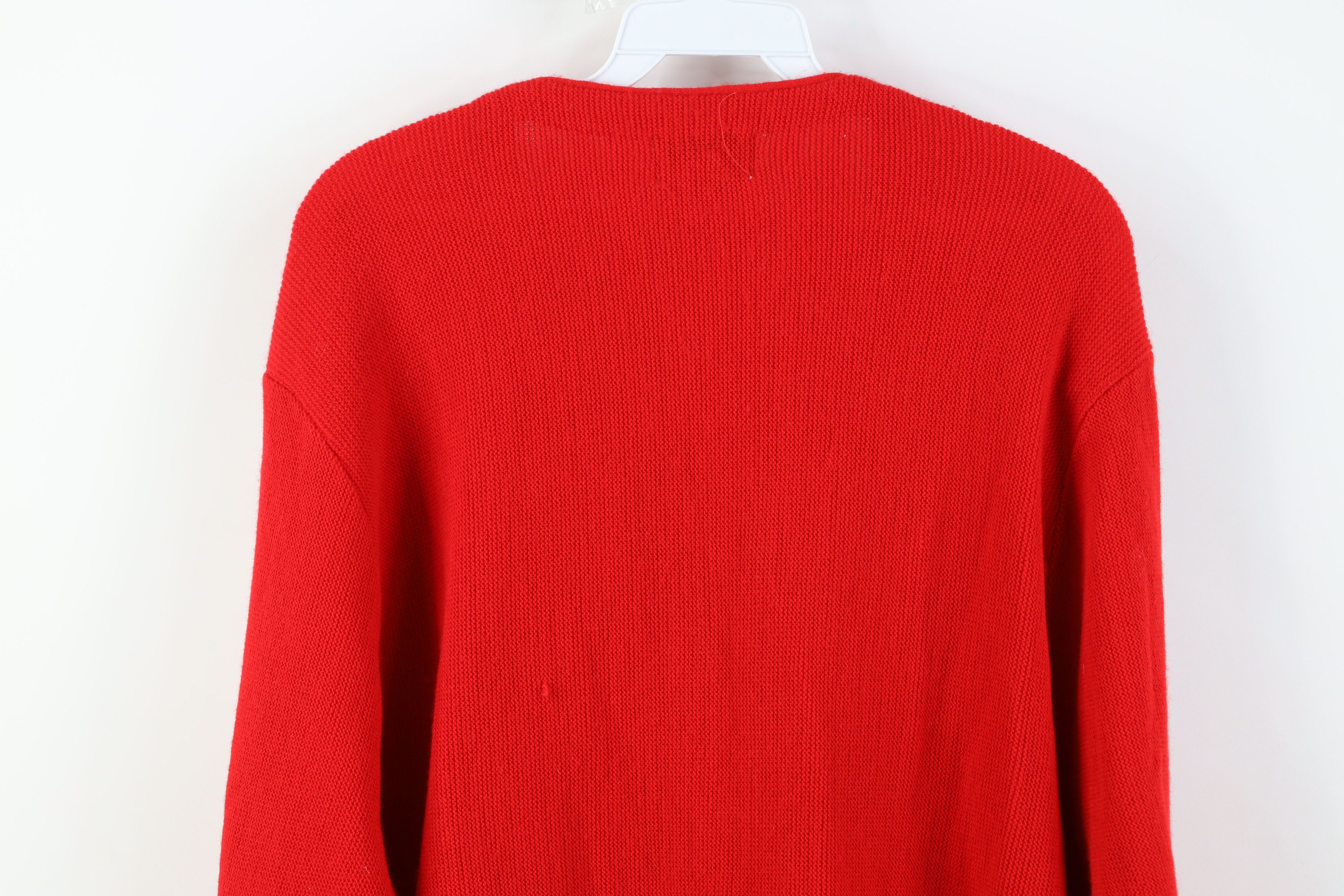 Izod Vintage 90s Izod Knit Button Cardigan Sweater Red Acrylic Size US L / EU 52-54 / 3 - 10 Thumbnail