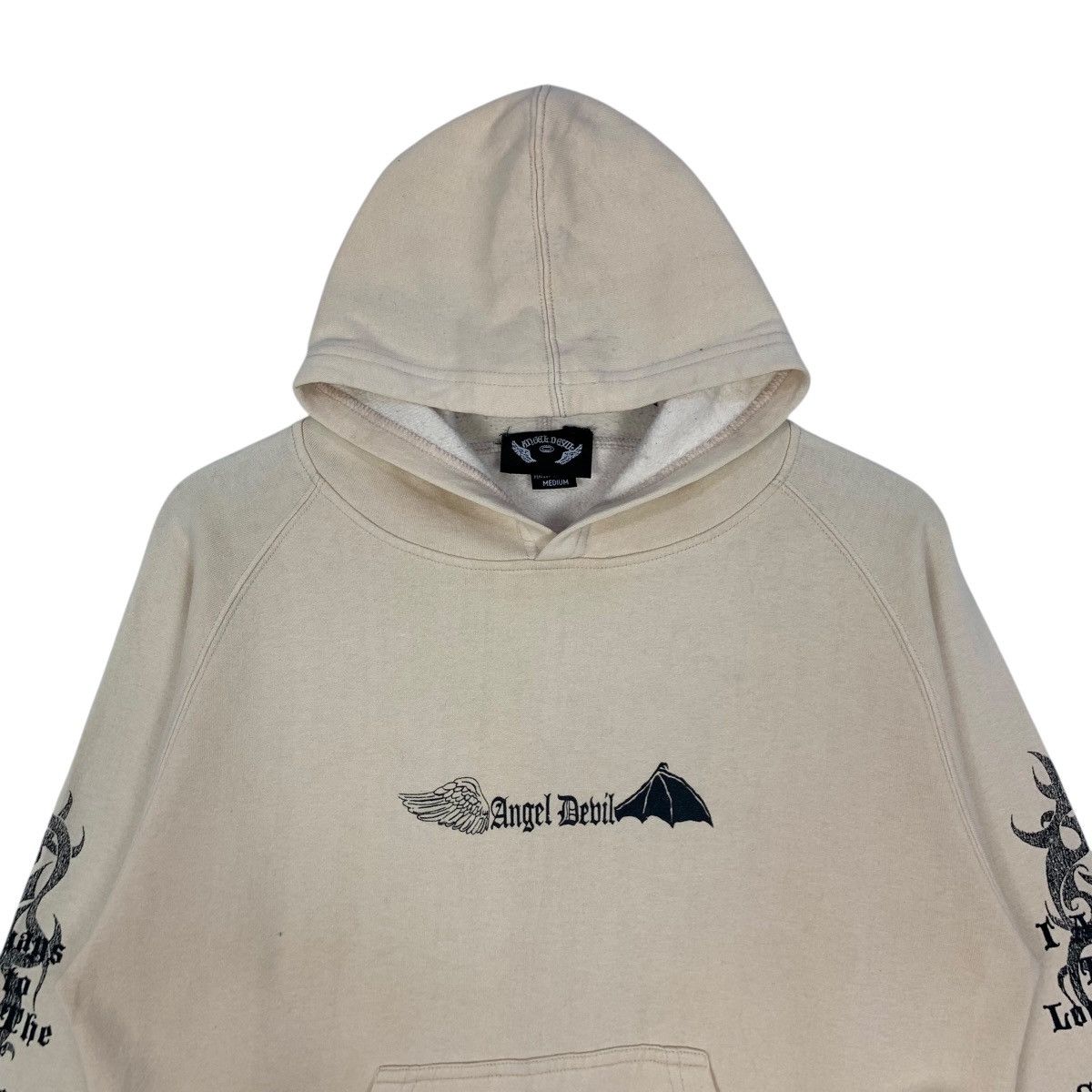 Vintage Vintage 90s Angel Devil Hoodie Sweatshirt Pull Over Size US M / EU 48-50 / 2 - 7 Thumbnail