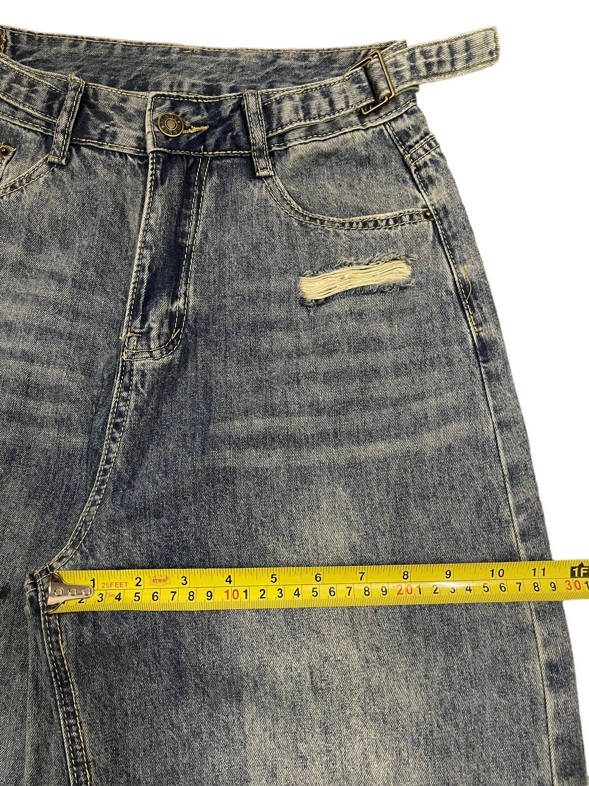 Japanese Brand Vintage Japanese Brand Adjustable Waist Distress Baggy Jeans Size 26" / US 2 / IT 38 - 11 Thumbnail