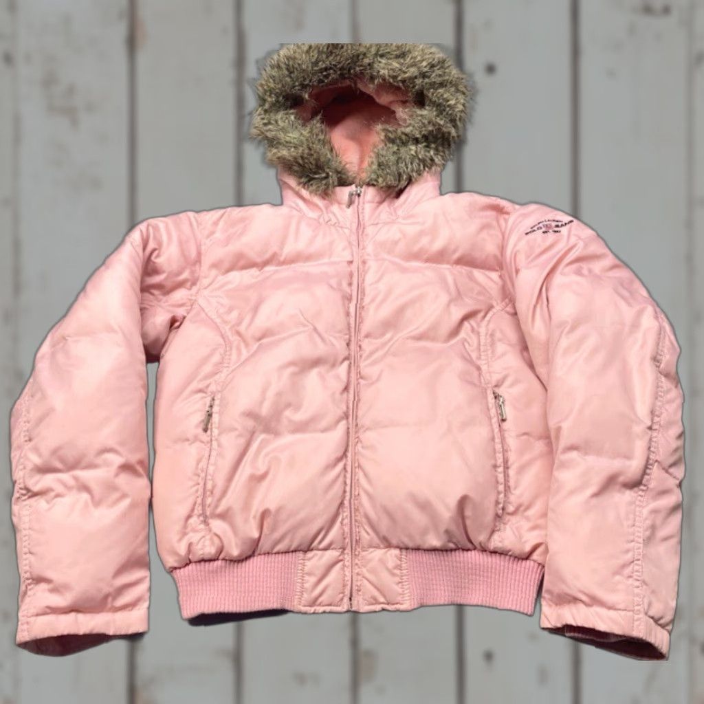 Polo Ralph Lauren Polo Jeans Ralph Lauren Womens Small Full Zip Hood Fur Lined Pink Puffer Jacket Size 28" / US 6 / IT 42 - 1 Thumbnail